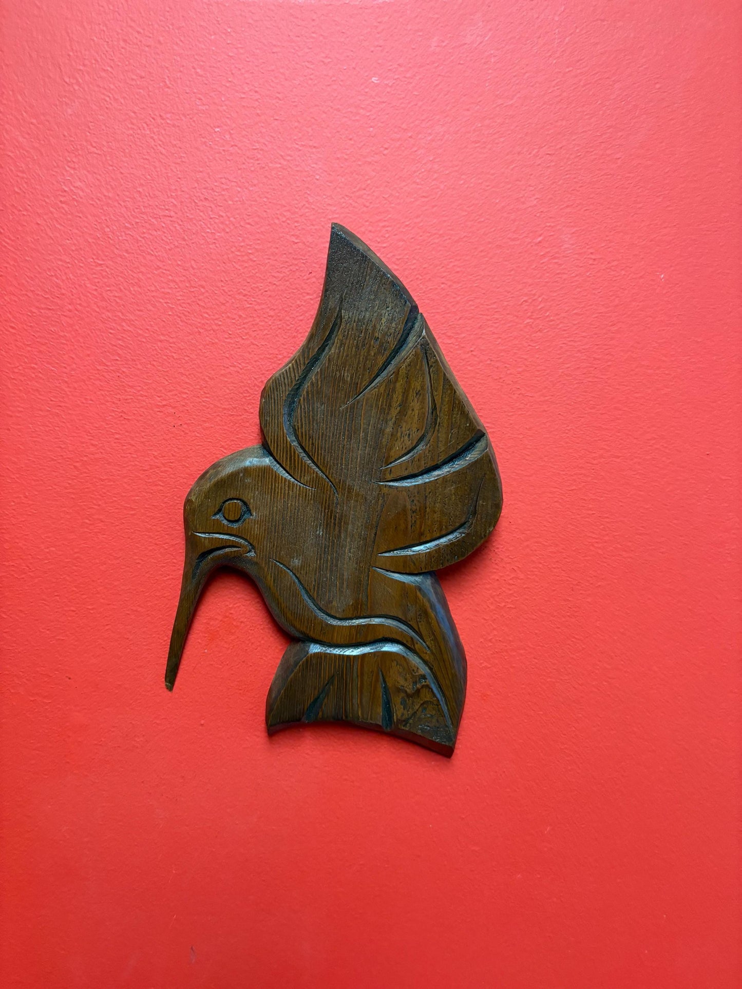 11 x 7“ wide signed indigenous first nation Pacific north West Coast hummingbird  plaque - great value - ready to hang