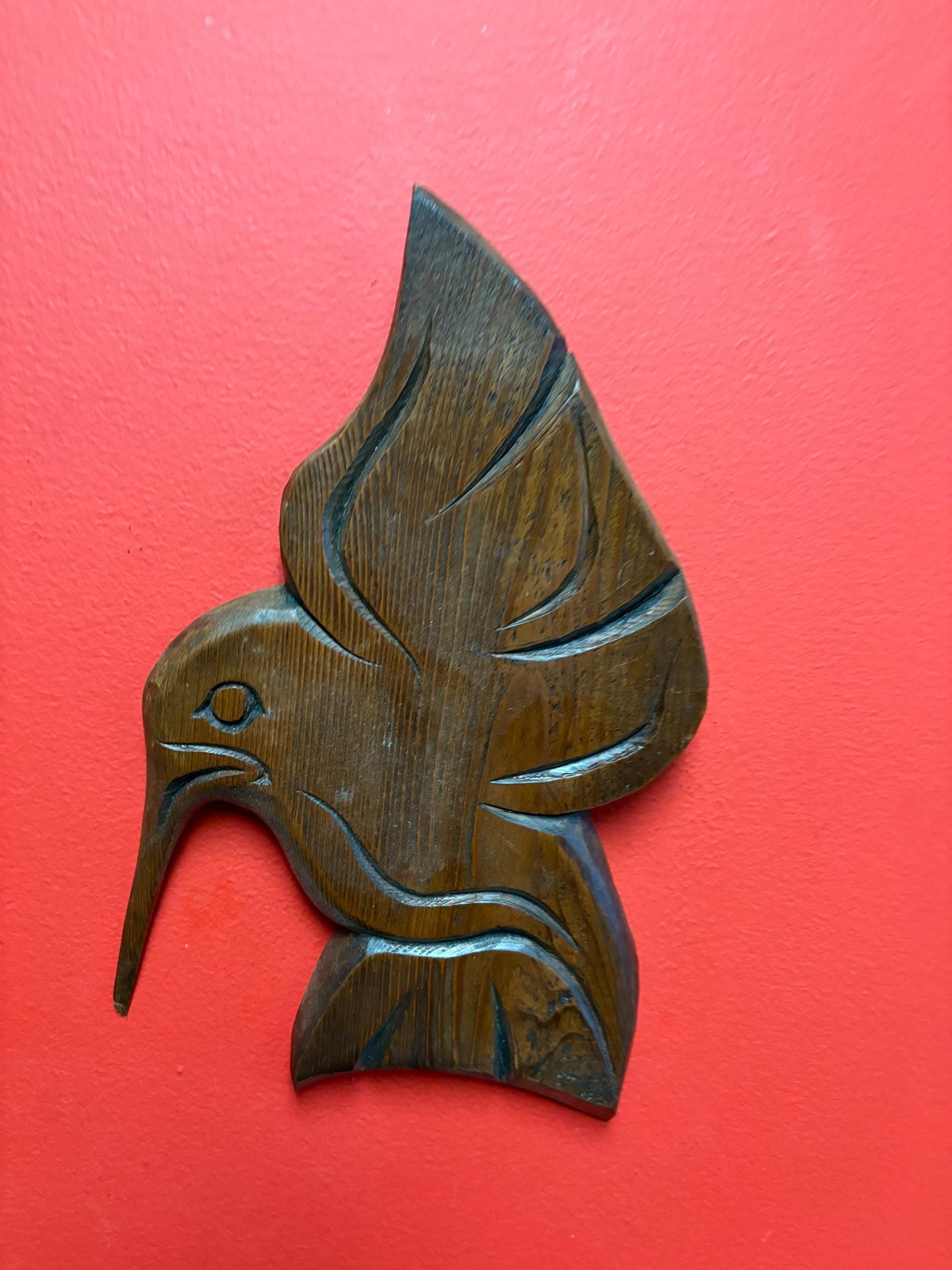 11 x 7“ wide signed indigenous first nation Pacific north West Coast hummingbird  plaque - great value - ready to hang