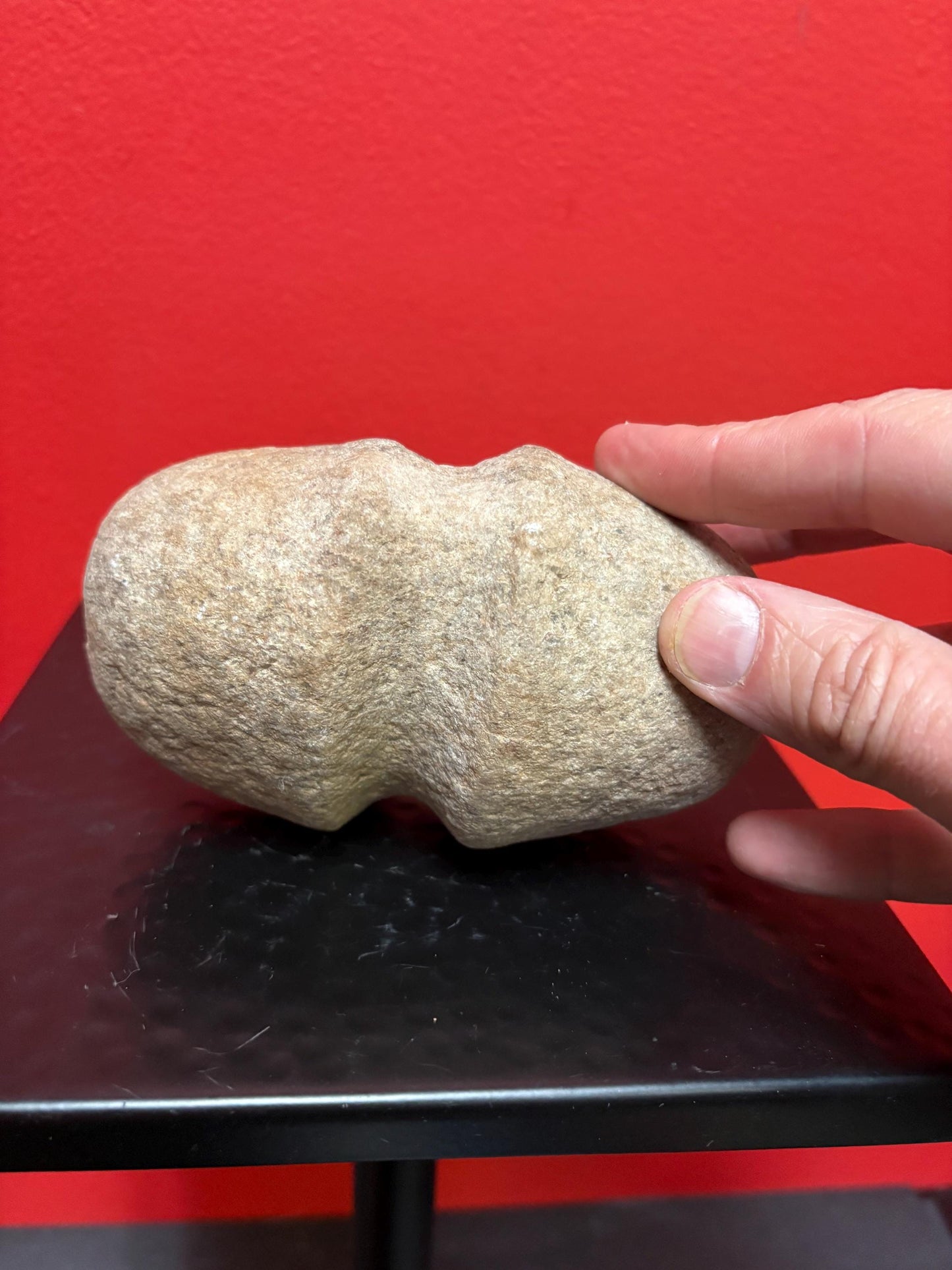 5 inch high authentic antique indigenous first nations Pacific Northwest Coast stone  plummet tool  from Vancouver Island collection