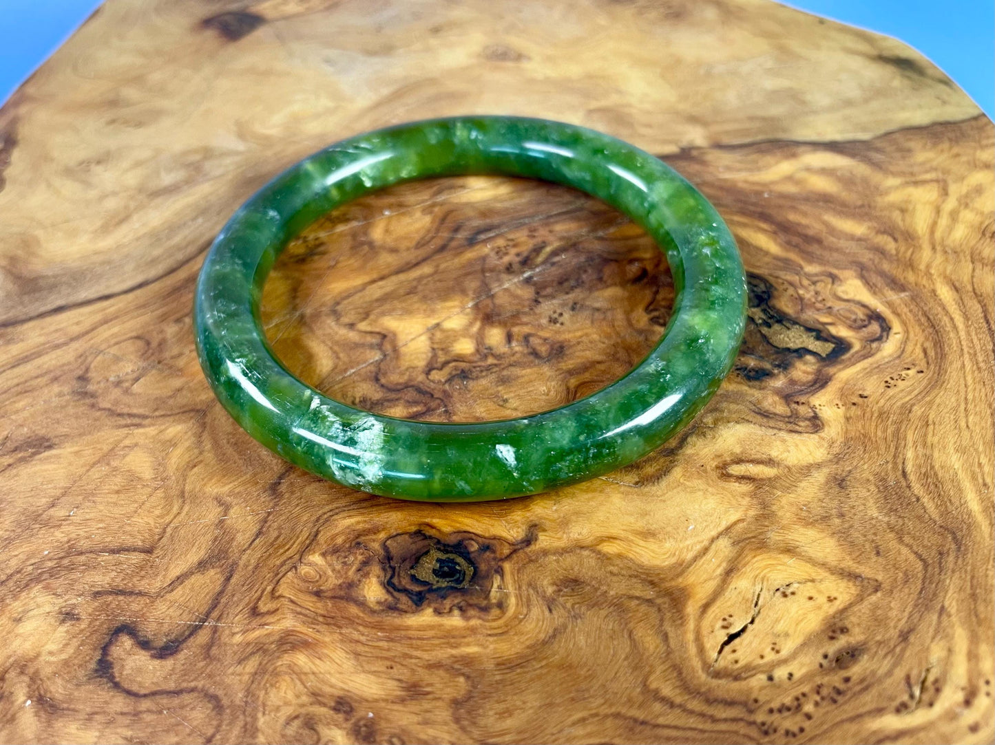 A  Fabulous 2.25 inch Authentic Chinese  Jade bangle  Stunning quality and a wonderful gift or for yourself wow wow