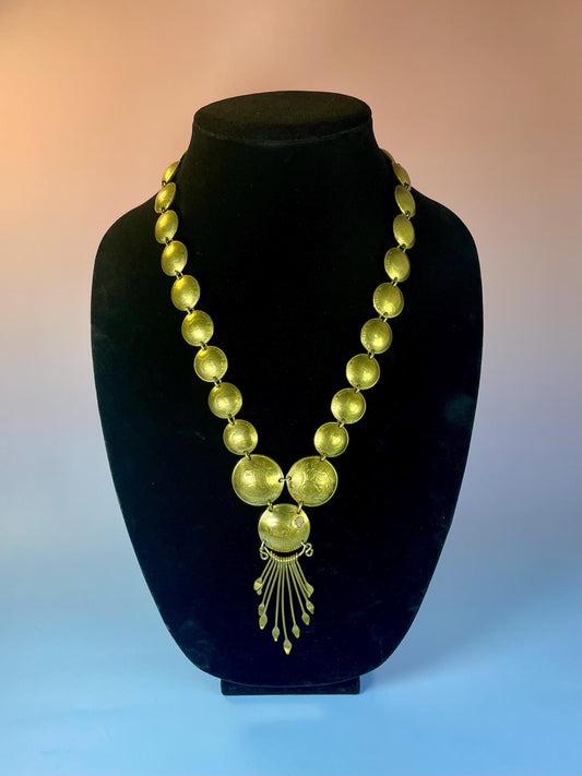 Vintage-Inspired Gold Medallion Statement Necklace