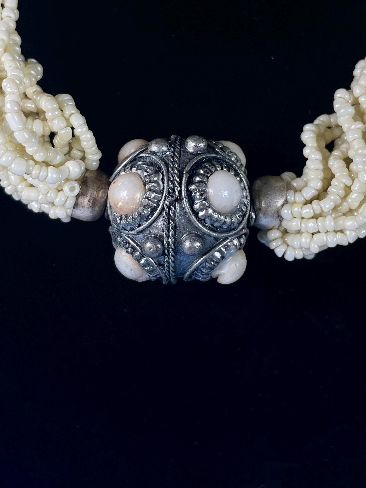 Lovely approximately 24.5 inch long untested silver and beaded necklace  great quality, and look and perfect gift