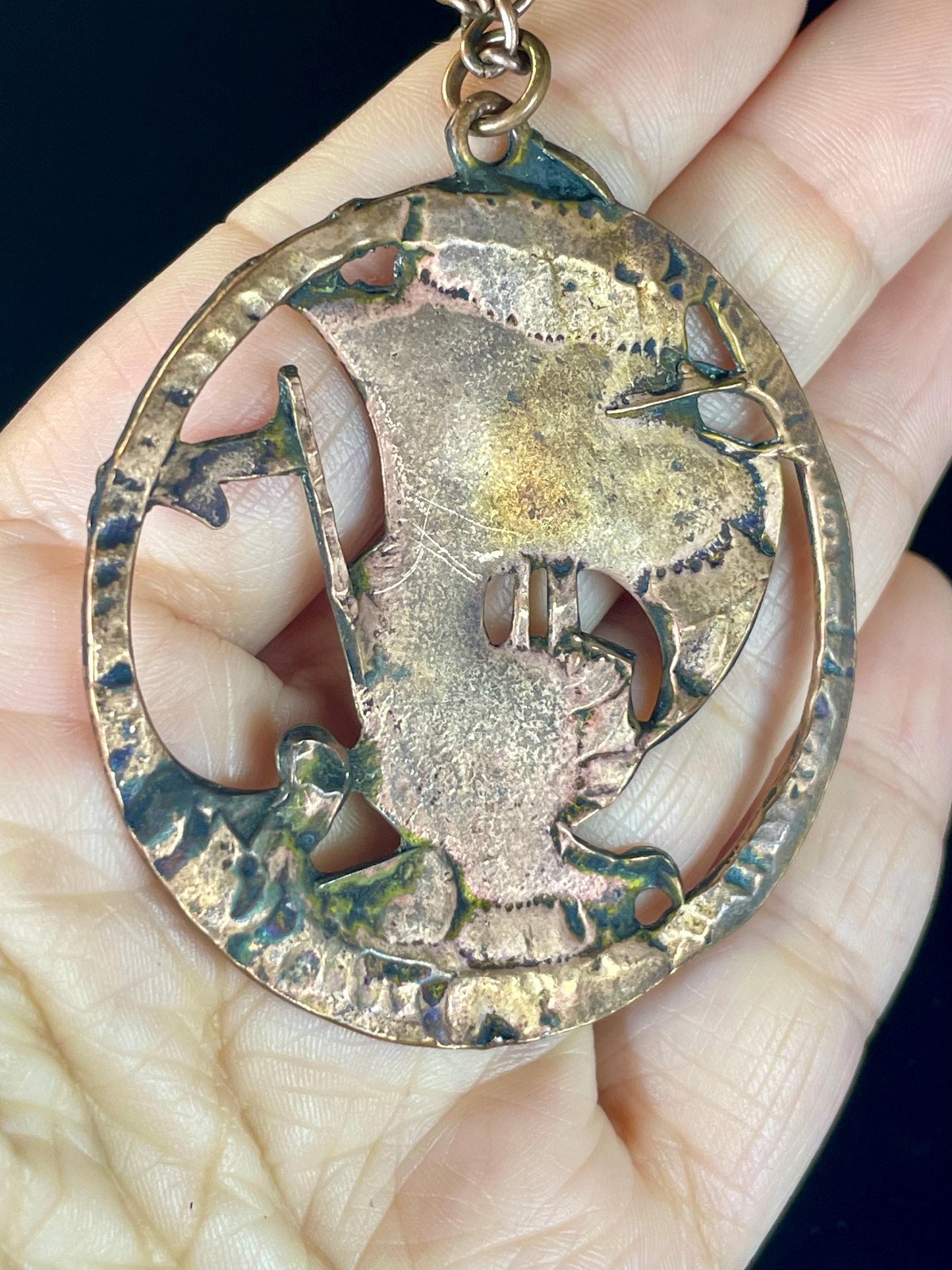 Fabulous 19 inch long copper necklace, 2.5 inch ship pendant  Stunning piece and perfect for a gift