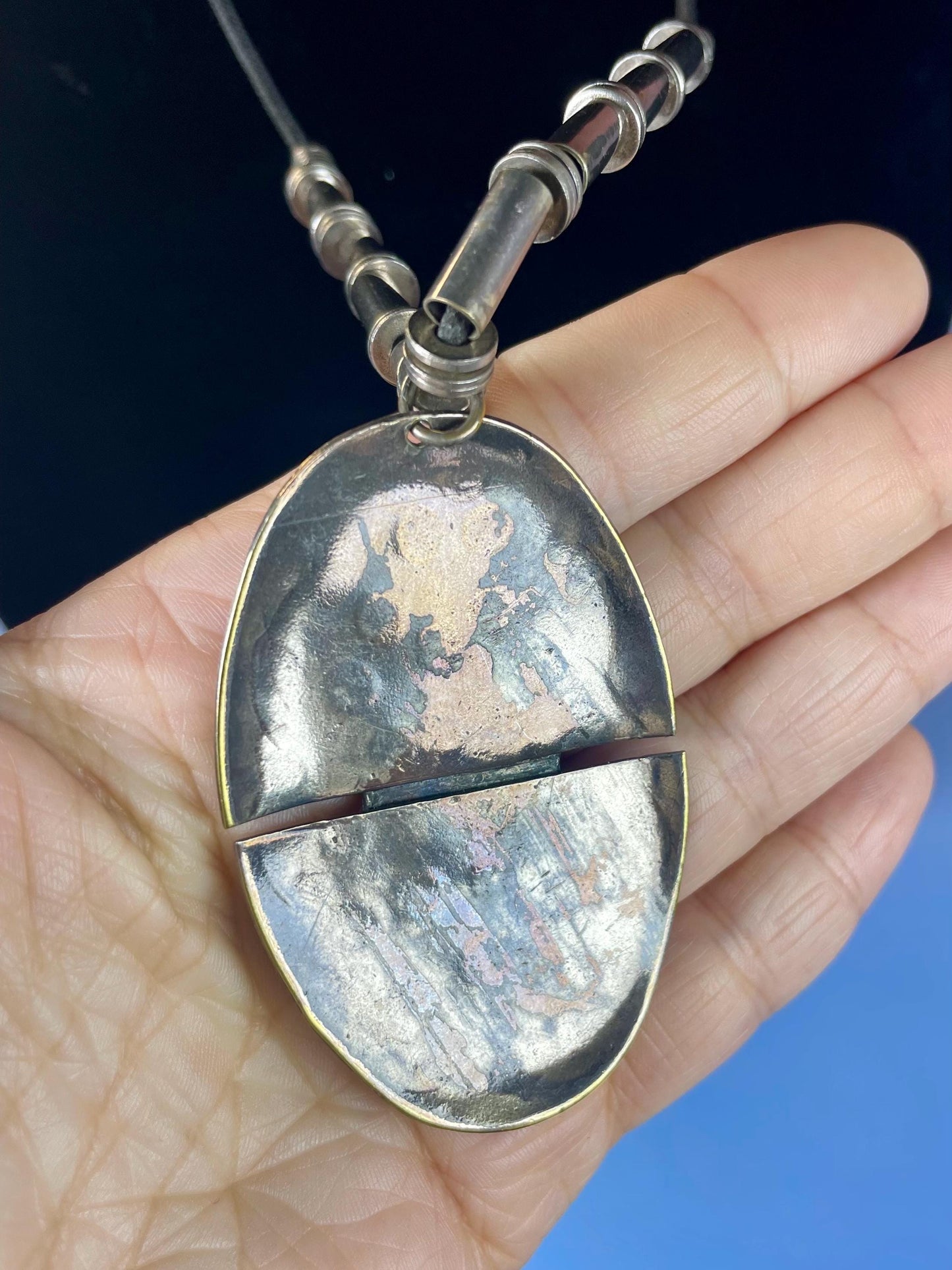 Bold Statement Necklace with Large 2.75 inch Pendant