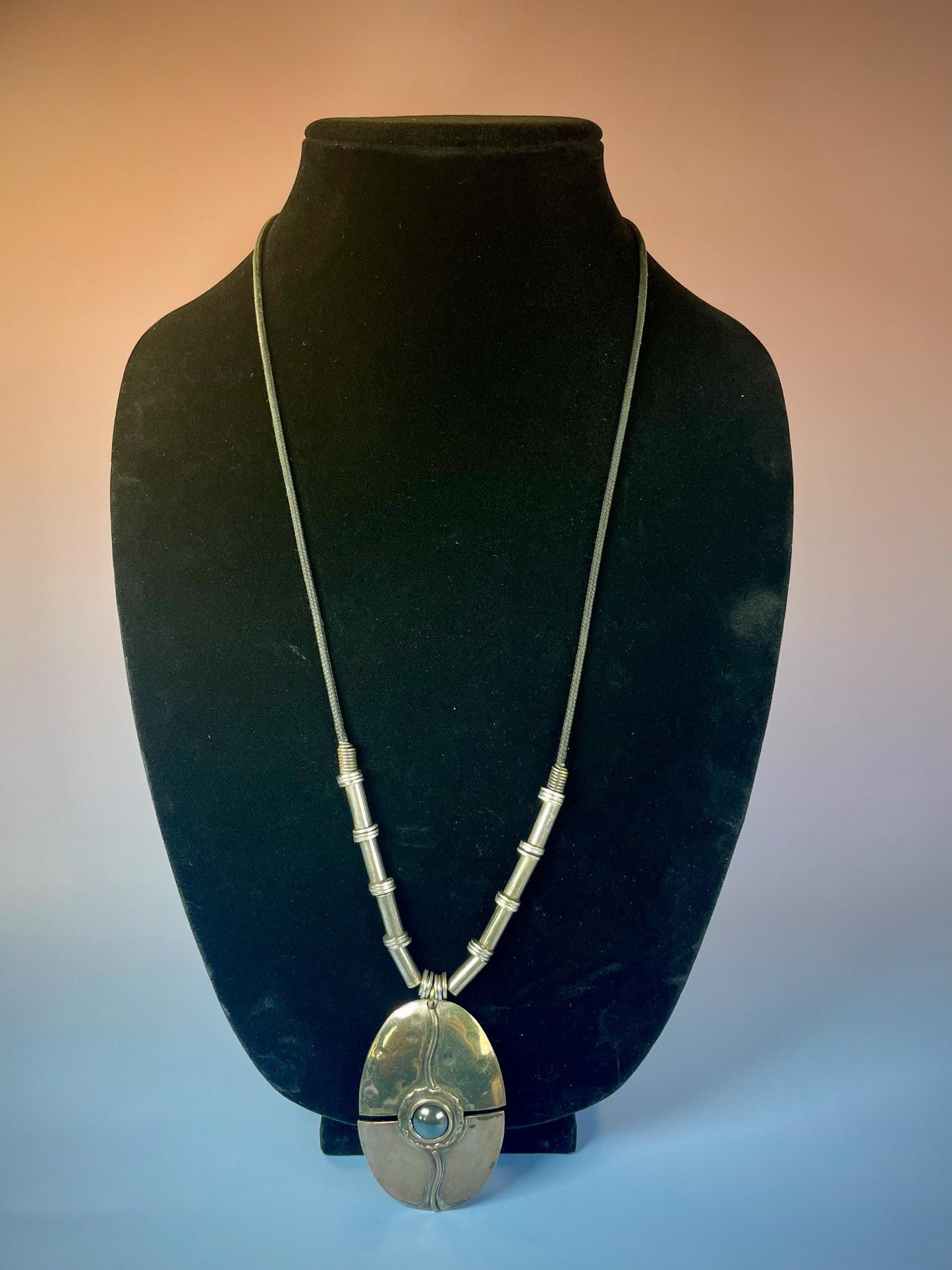 Bold Statement Necklace with Large 2.75 inch Pendant