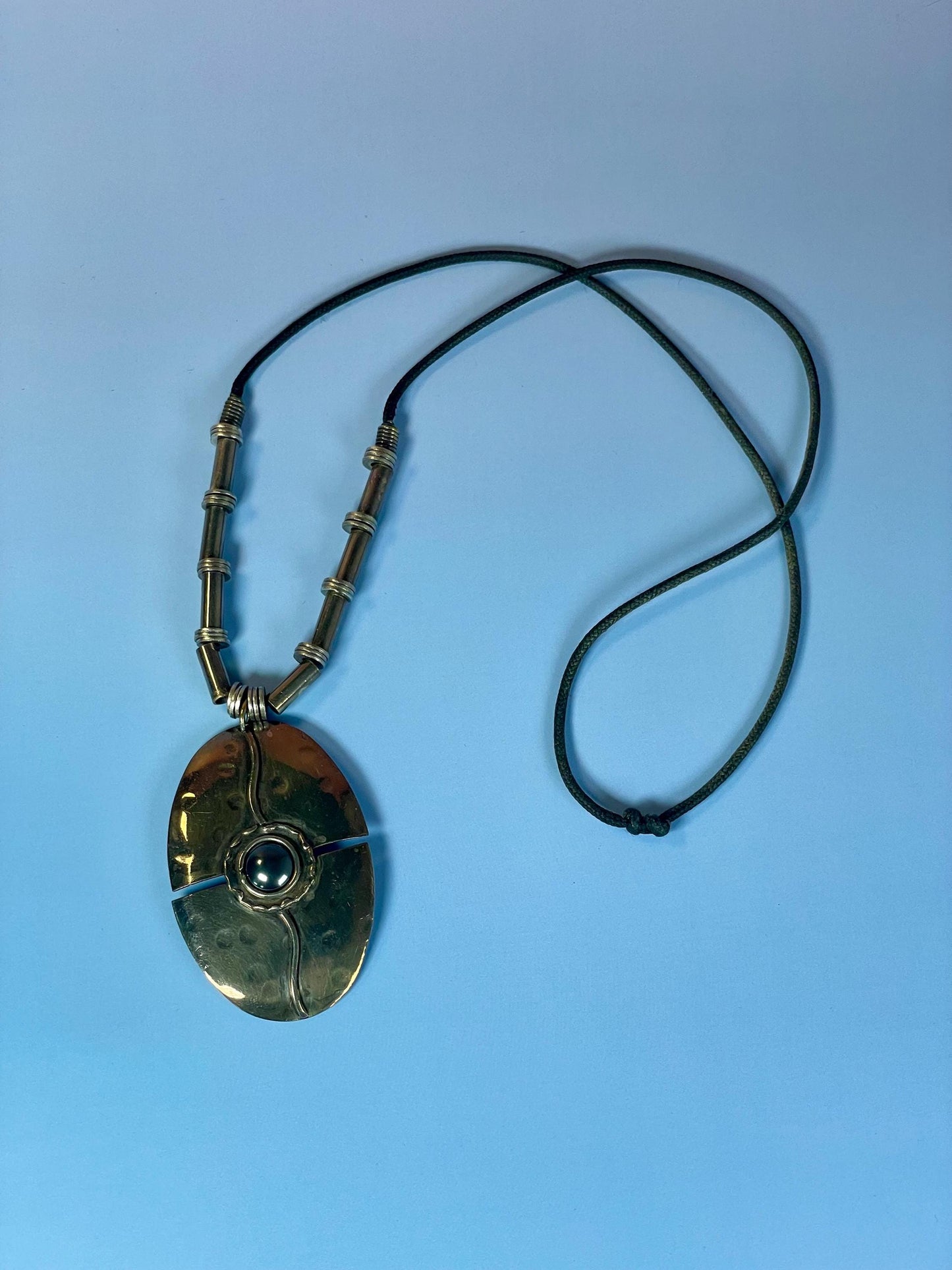 Bold Statement Necklace with Large 2.75 inch Pendant