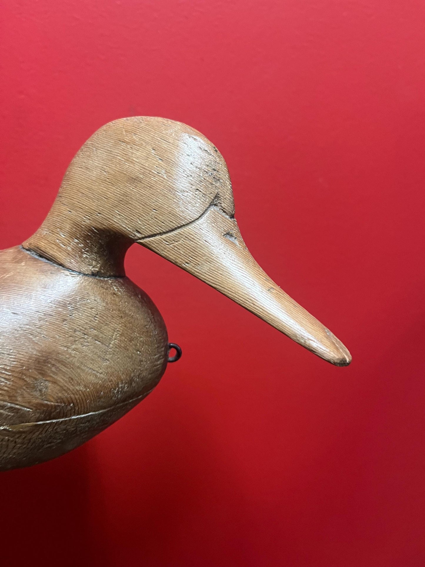Beautiful 16 inch long antique Canadian wooden duck decoy simply perfect  wow