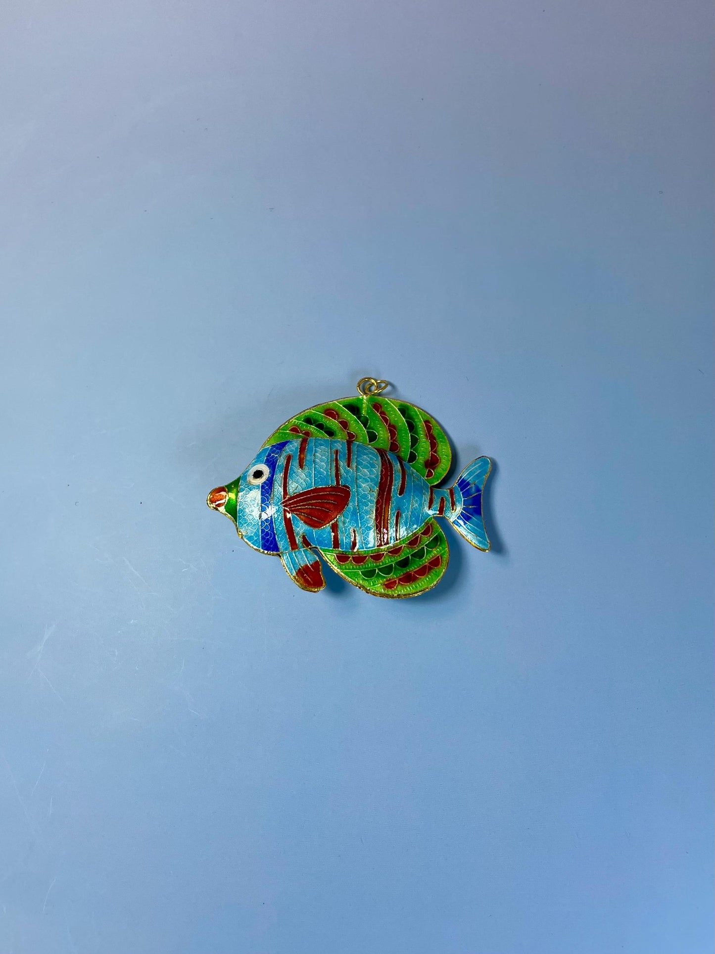 Chinese Vibrant enameled Metal Fish Pendant