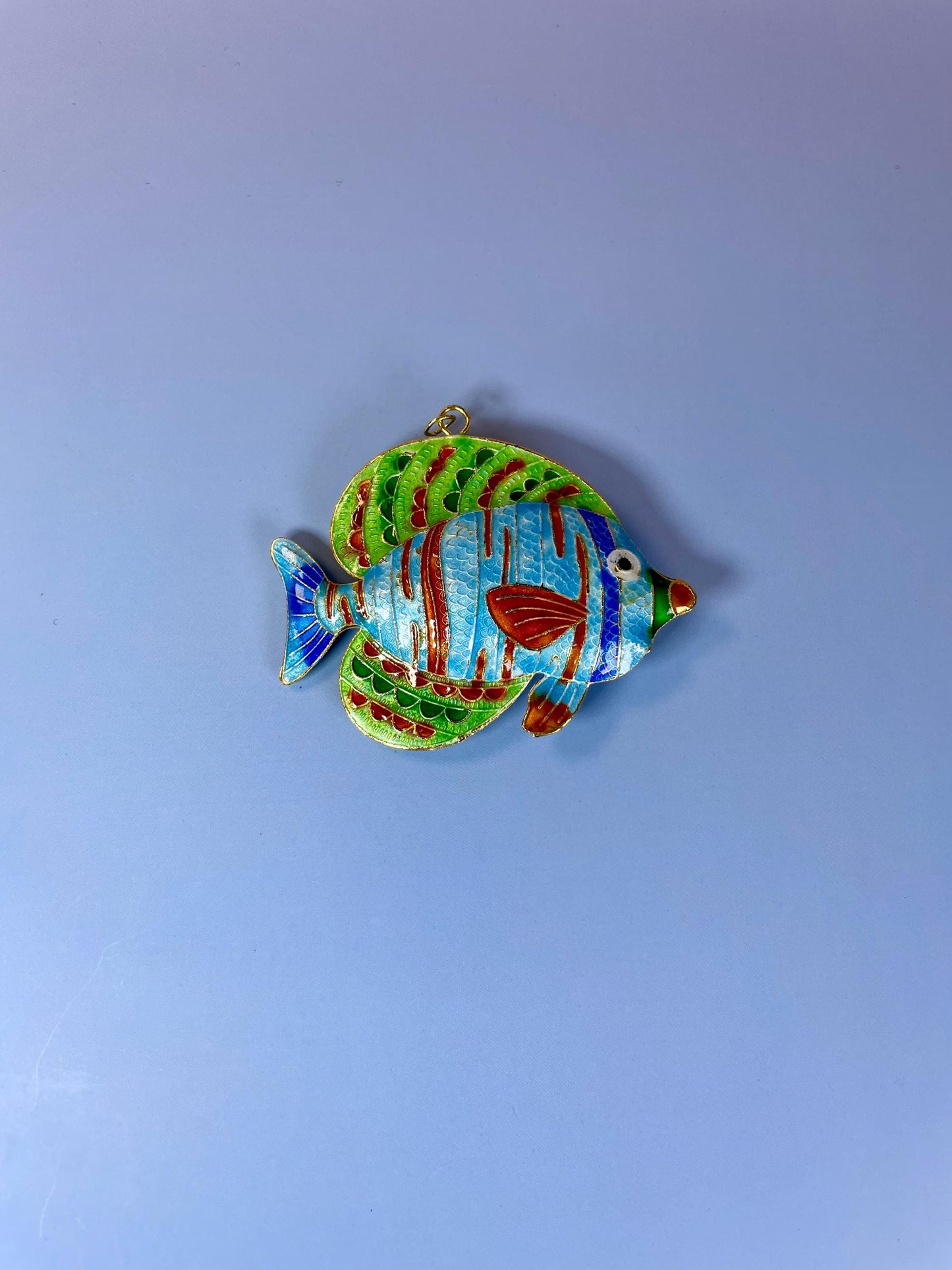 Chinese Vibrant enameled Metal Fish Pendant