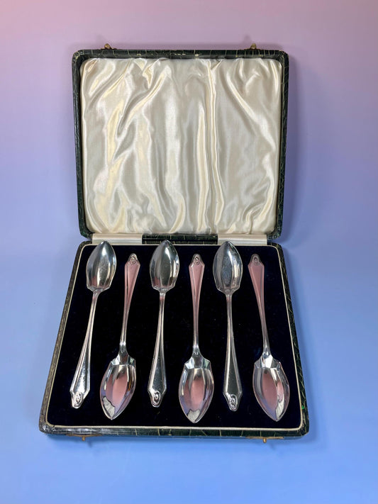 Silver-Plated Grapefruit Spoons Set  5.75 in  in Case