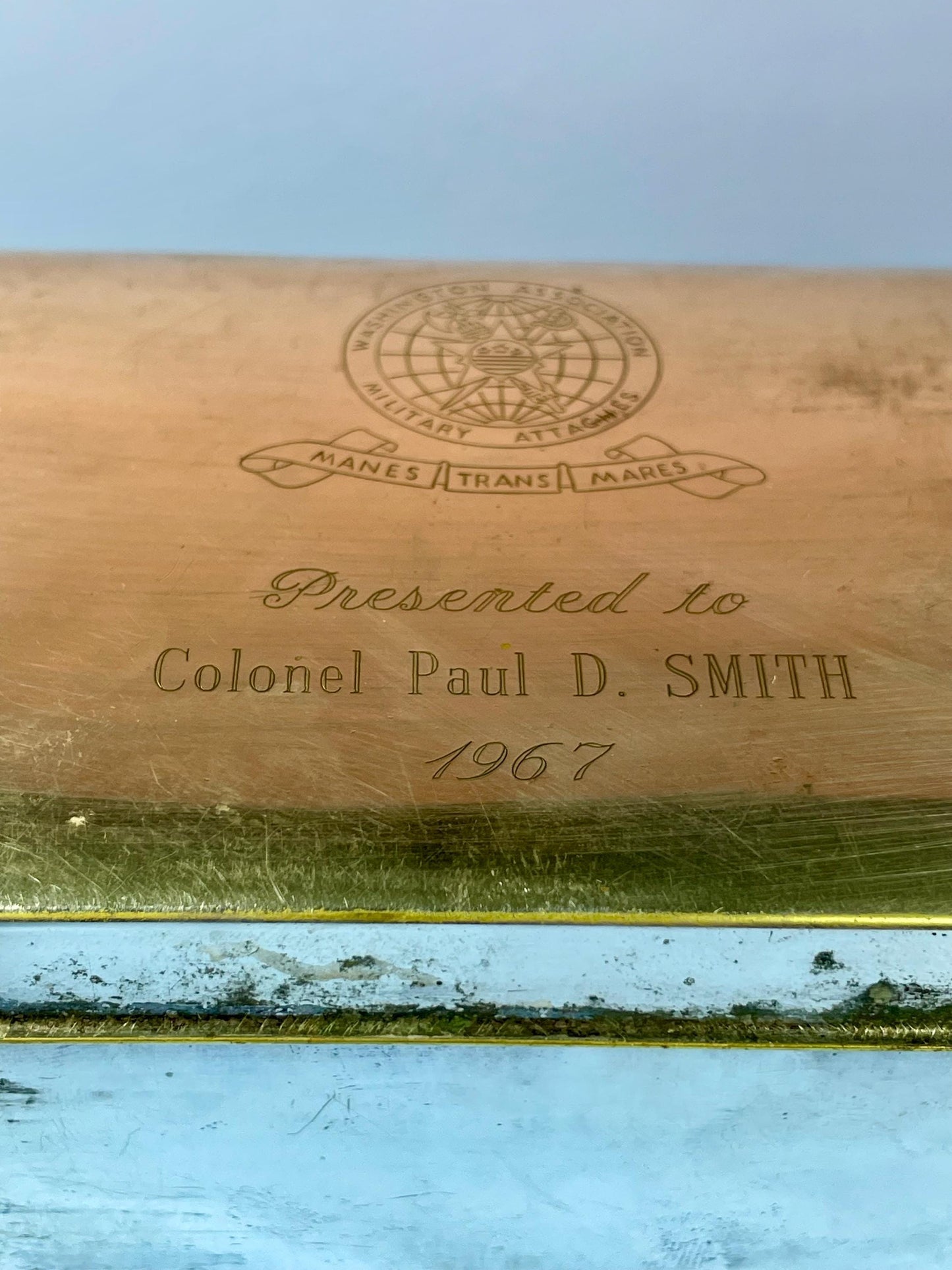 Cool Vintage Silver Plated Box  Engraved  1967  American military piece