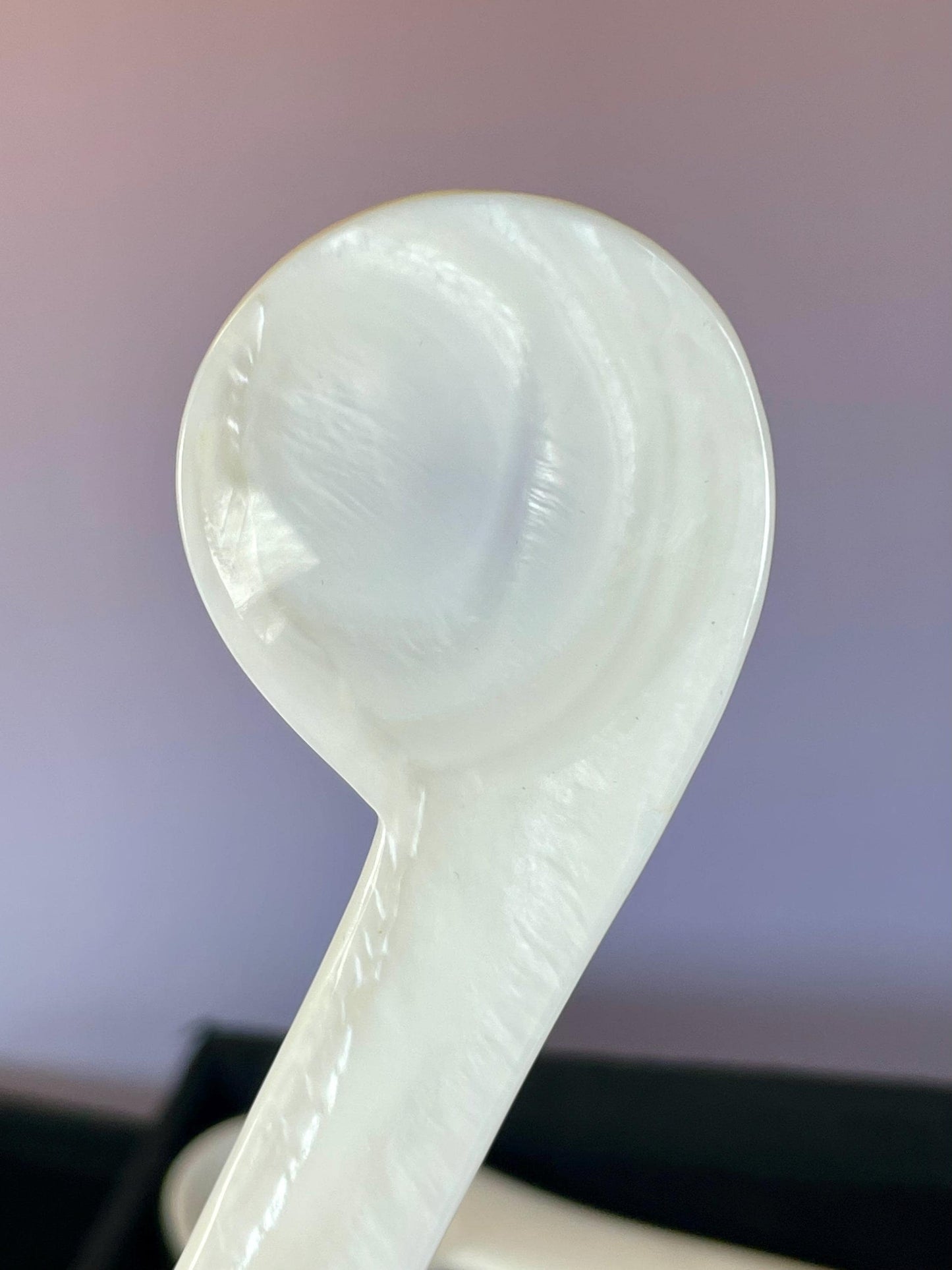 Vintage Shell Spoon Set with Flower Handles  With Box