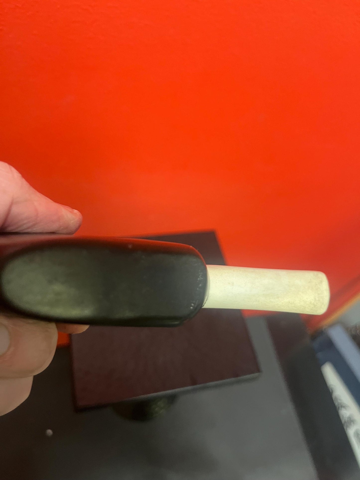 Antique stone  pipe  6 x 3 high  rare authentic piece with bone  early 1900s  indigenous Inuit - rare   wow -