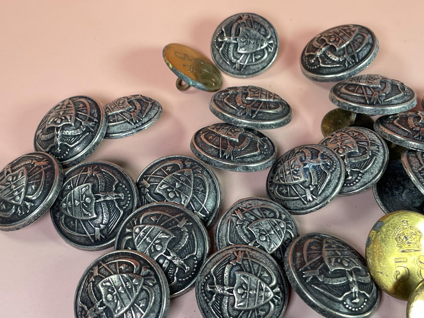 Lot of Metal Buttons for Sewing and Craft