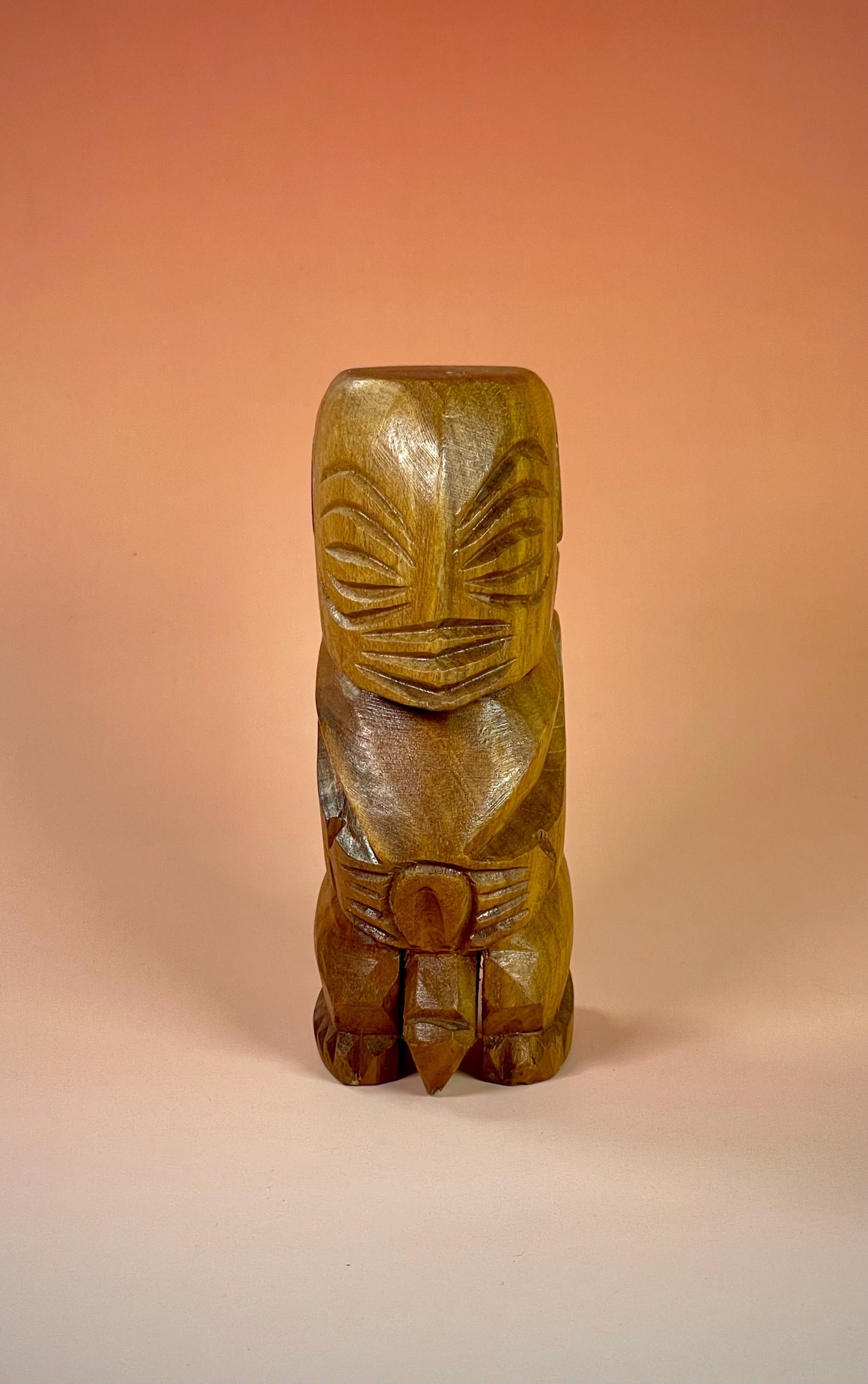 5 Vintage Carved Wooden Tiki Statue