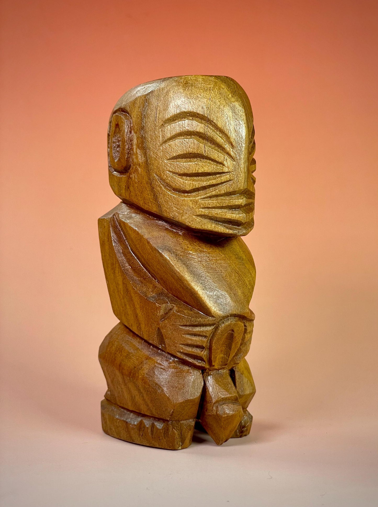 5 Vintage Carved Wooden Tiki Statue