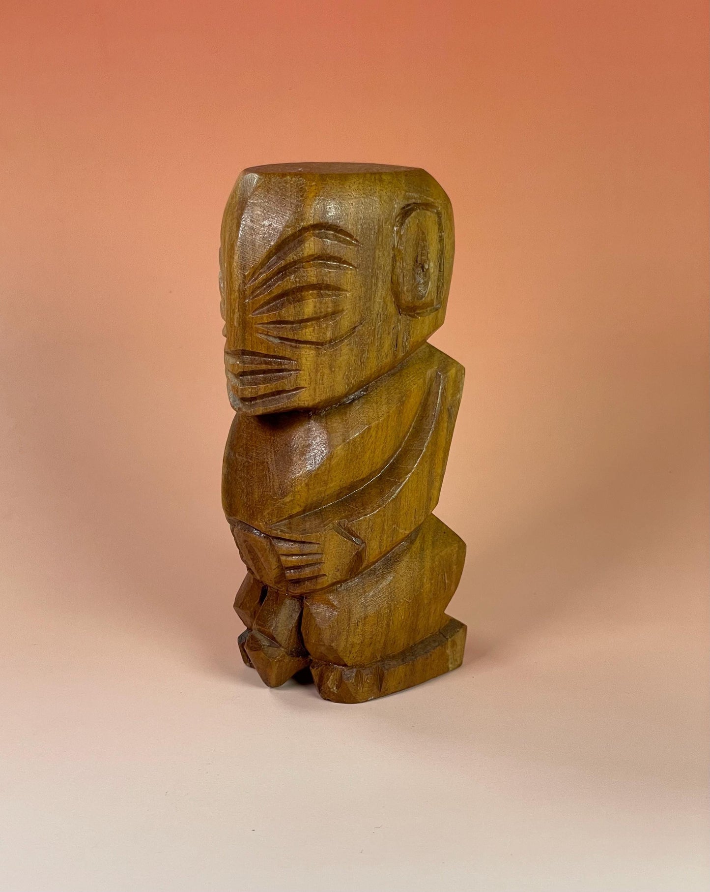 5 Vintage Carved Wooden Tiki Statue