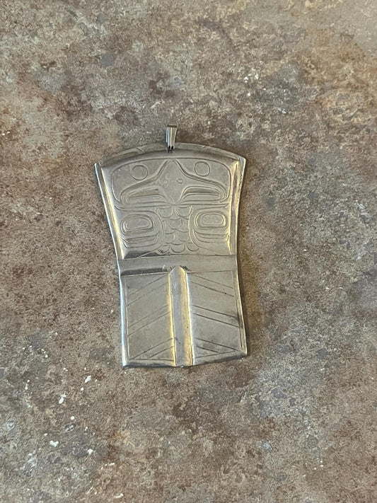 Stunning very high-quality heavy indigenous first nation pacific north West Coast copper shaped pendant depicting an eagle  3 inches - gift