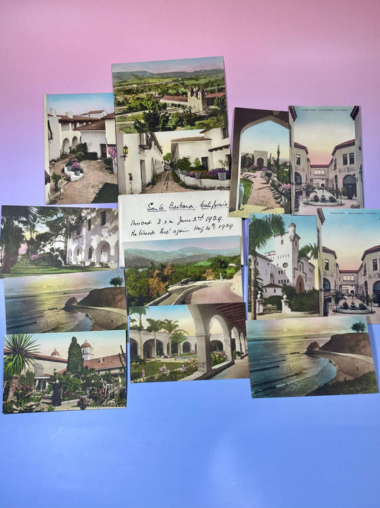 Lot of 12 Antique Postcards  Historic & Scenic Views of Santa Barbara, California