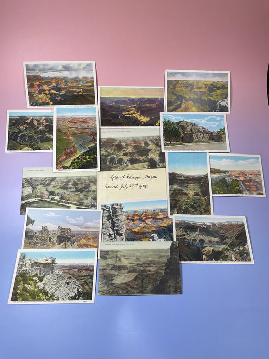 Lot of 15 Antique Postcards  Historic & Scenic Views of The Grand Canyon, Arizona
