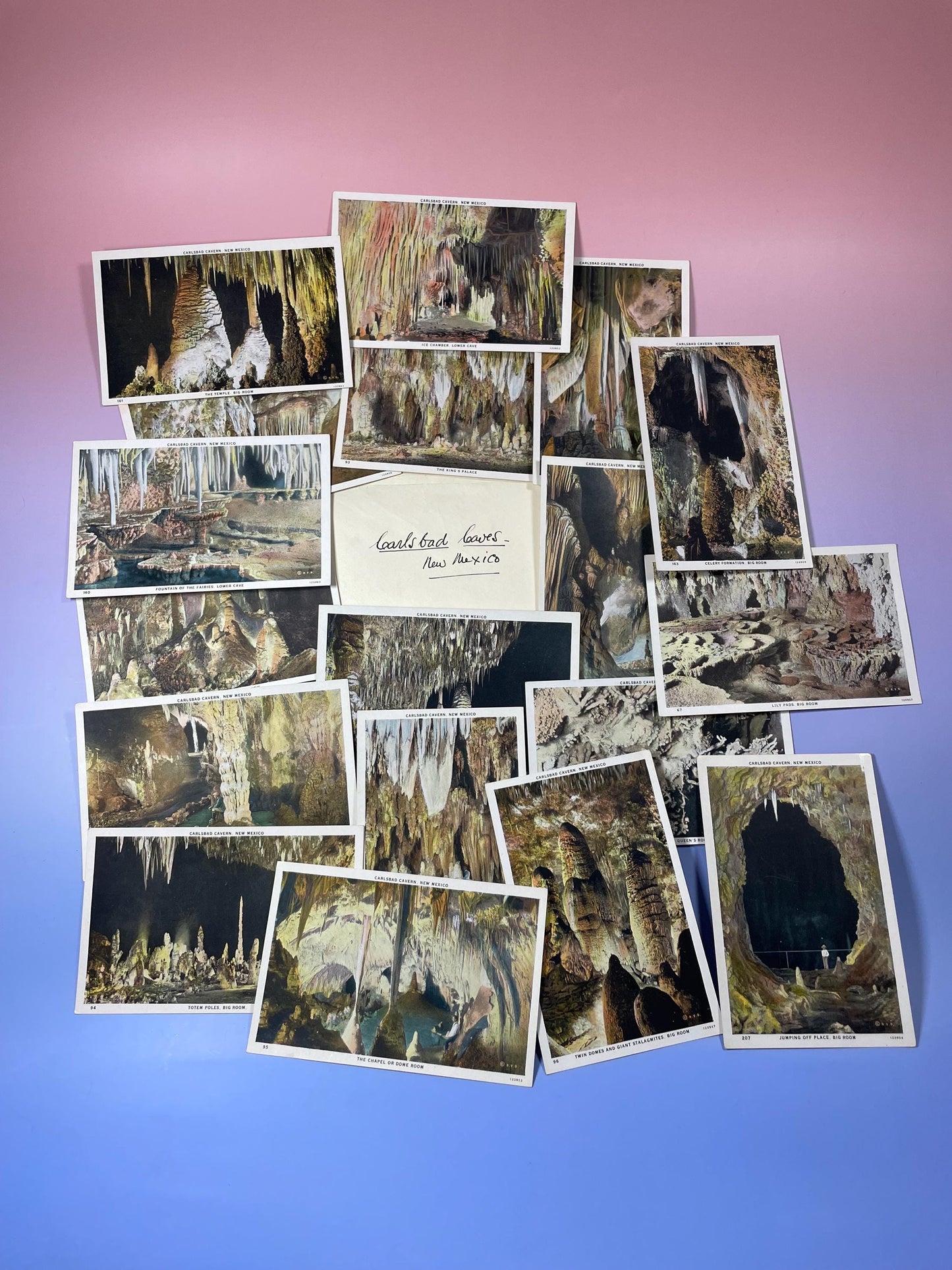 Lot of 18 Antique Postcards  Historic & Scenic Views of Carlsbad Caves in New Mexico