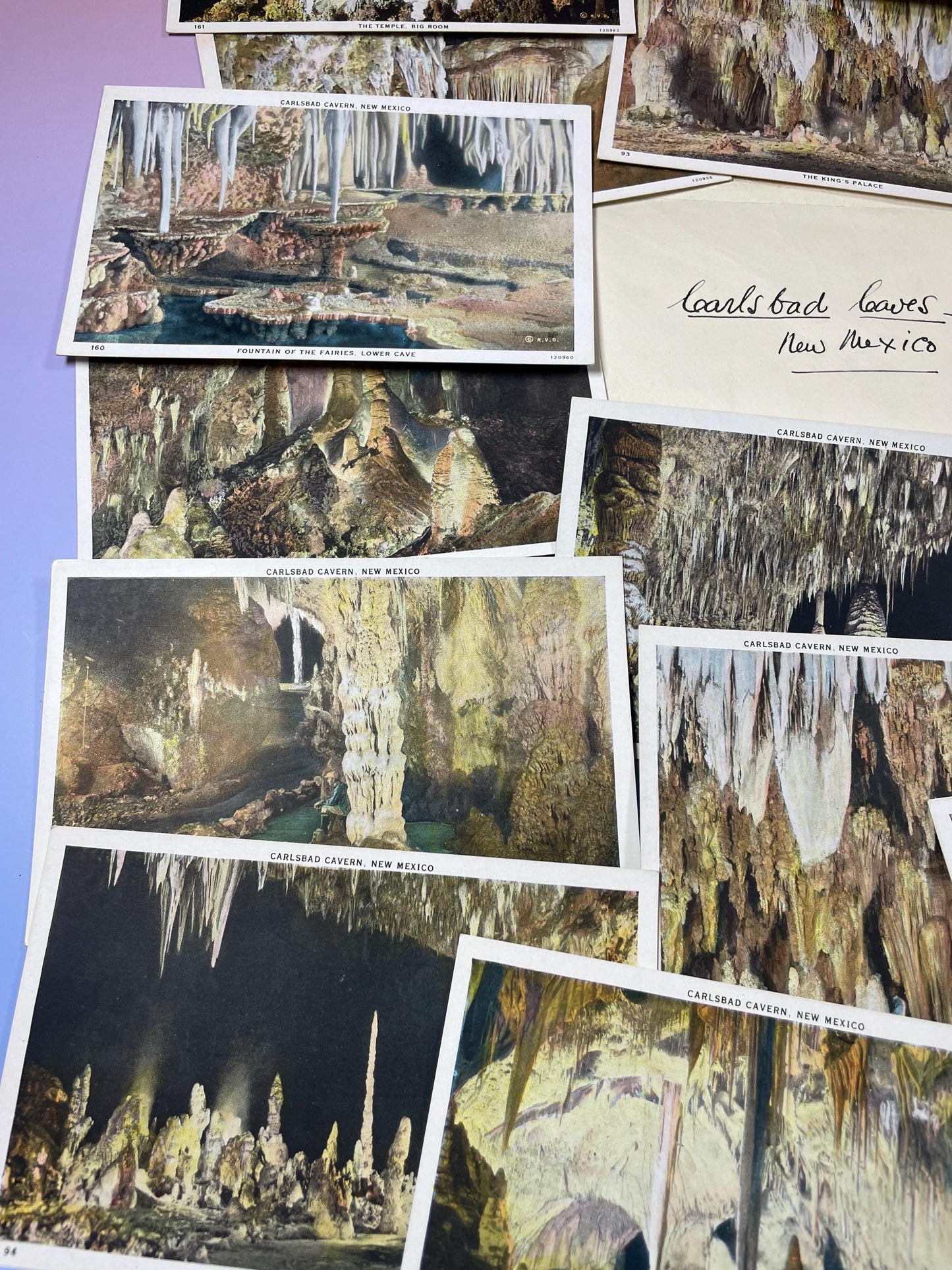 Lot of 18 Antique Postcards  Historic & Scenic Views of Carlsbad Caves in New Mexico
