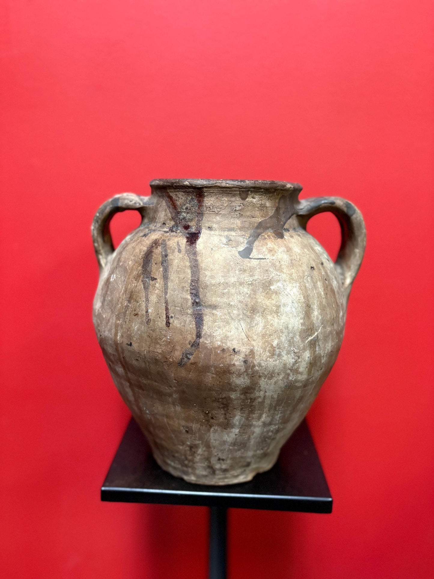 Approximately pre-10 century South American earthenware pot  some damage  see photos - museum quality  10 inches tall - simplistic beauty