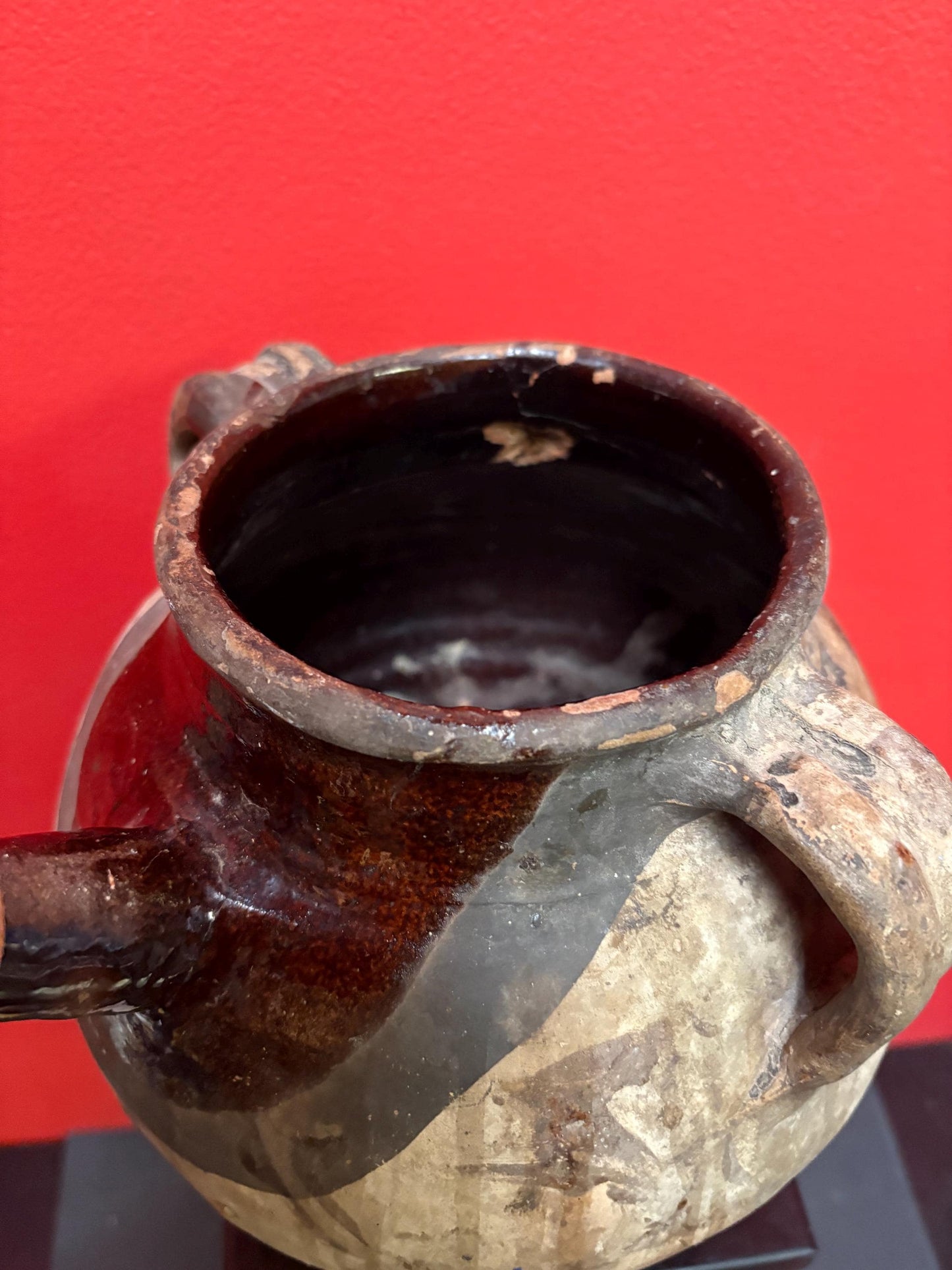 Approximately pre-10 century South American earthenware pot  some damage  see photos - museum quality  10 inches tall - simplistic beauty