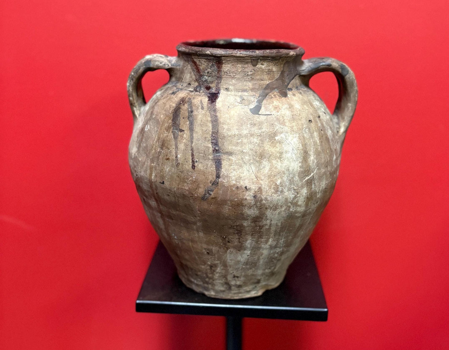 Approximately pre-10 century South American earthenware pot  some damage  see photos - museum quality  10 inches tall - simplistic beauty