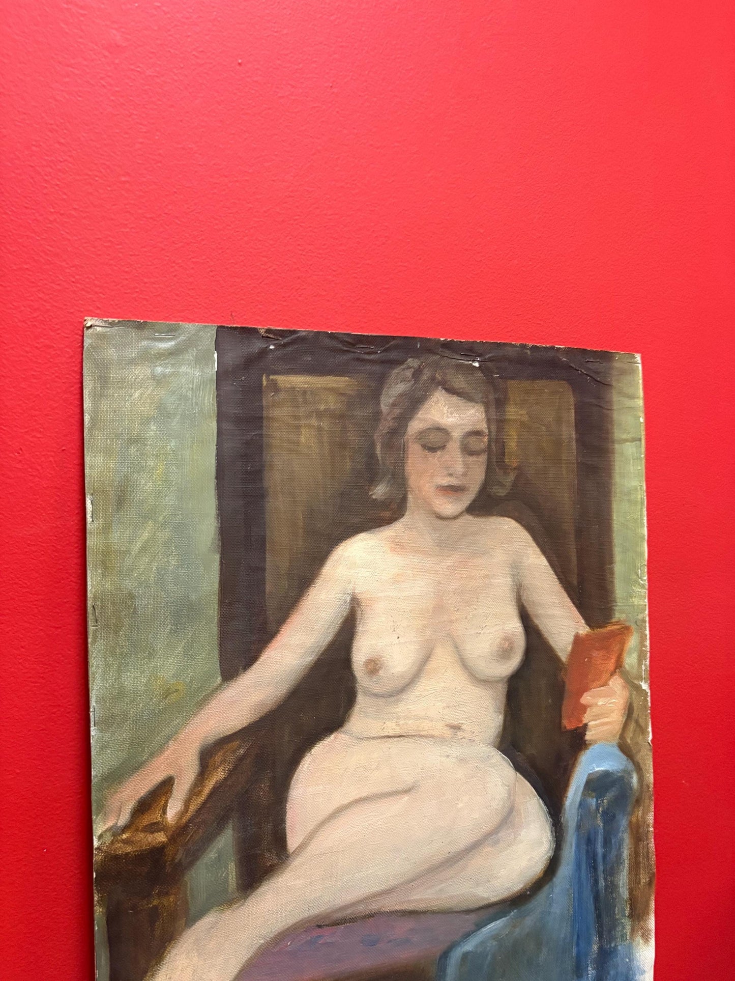 Absolutely beautiful 19th century 16 x 20 inch  oil painting on wood panel attributed to F Whale   wonderful detail in antique condition -