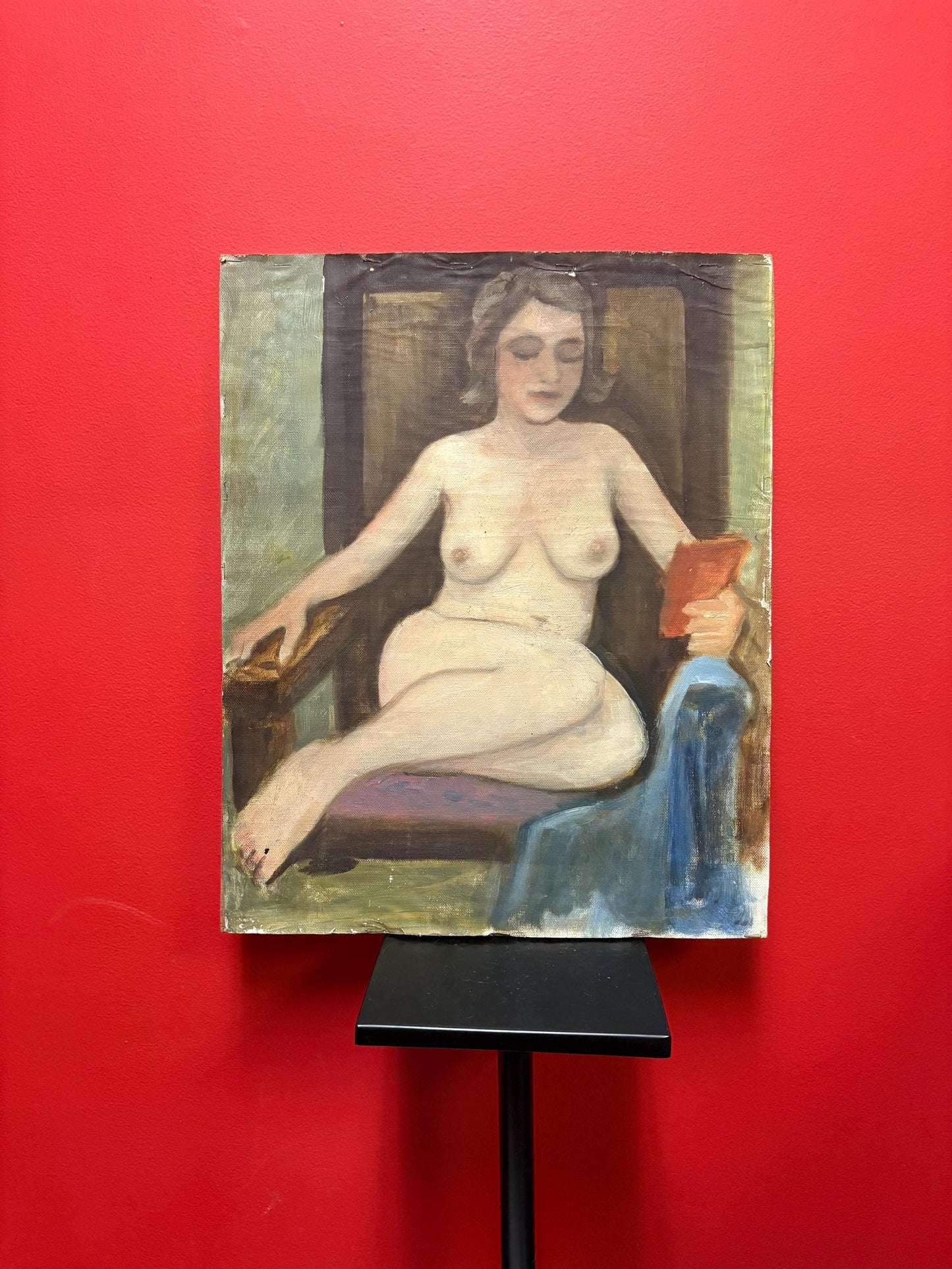 Absolutely beautiful 19th century 16 x 20 inch  oil painting on wood panel attributed to F Whale   wonderful detail in antique condition -