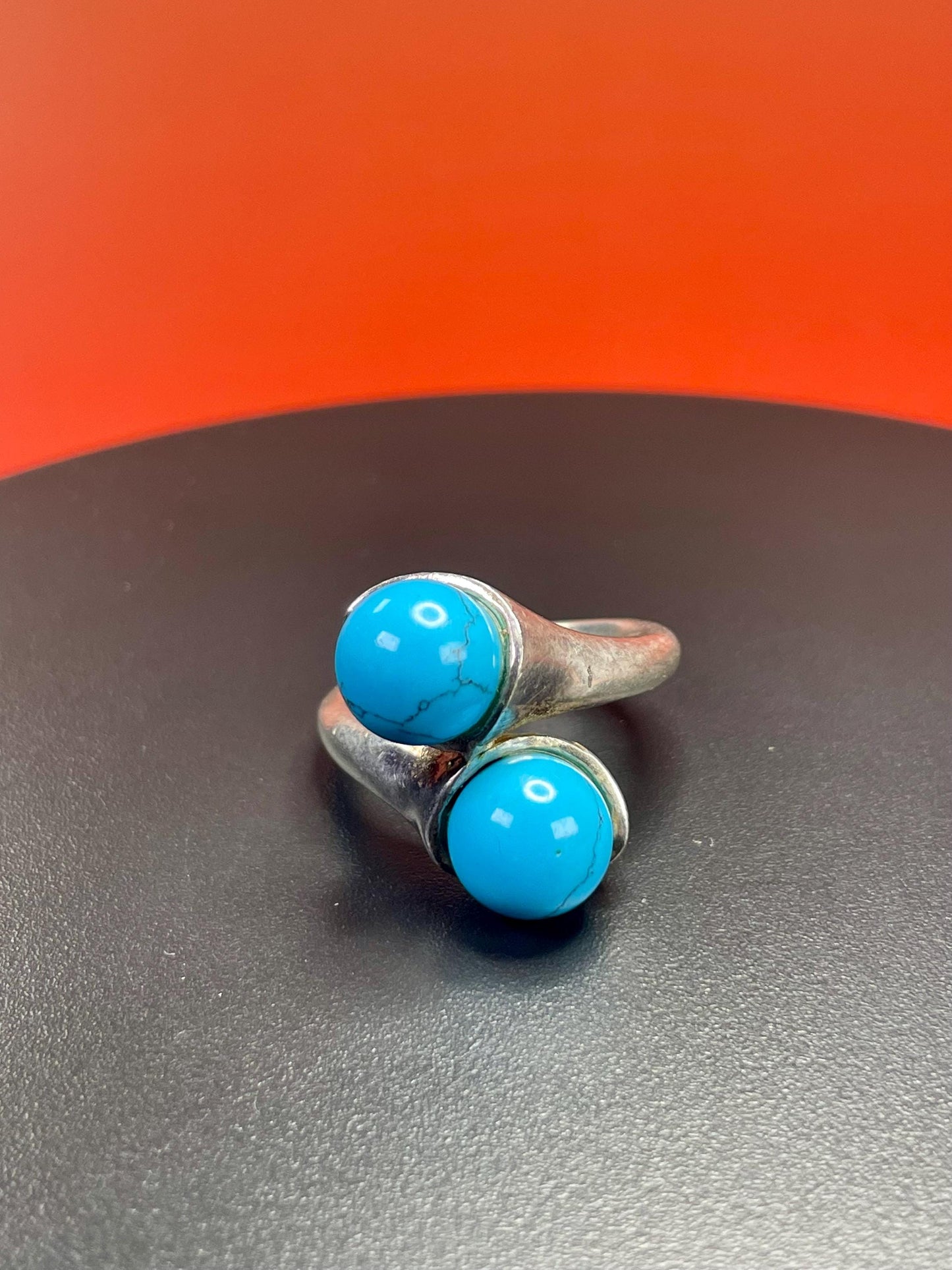 Lovely Navajo sterling silver and turquoise ring   size 9  shiny and beautiful  amazing value