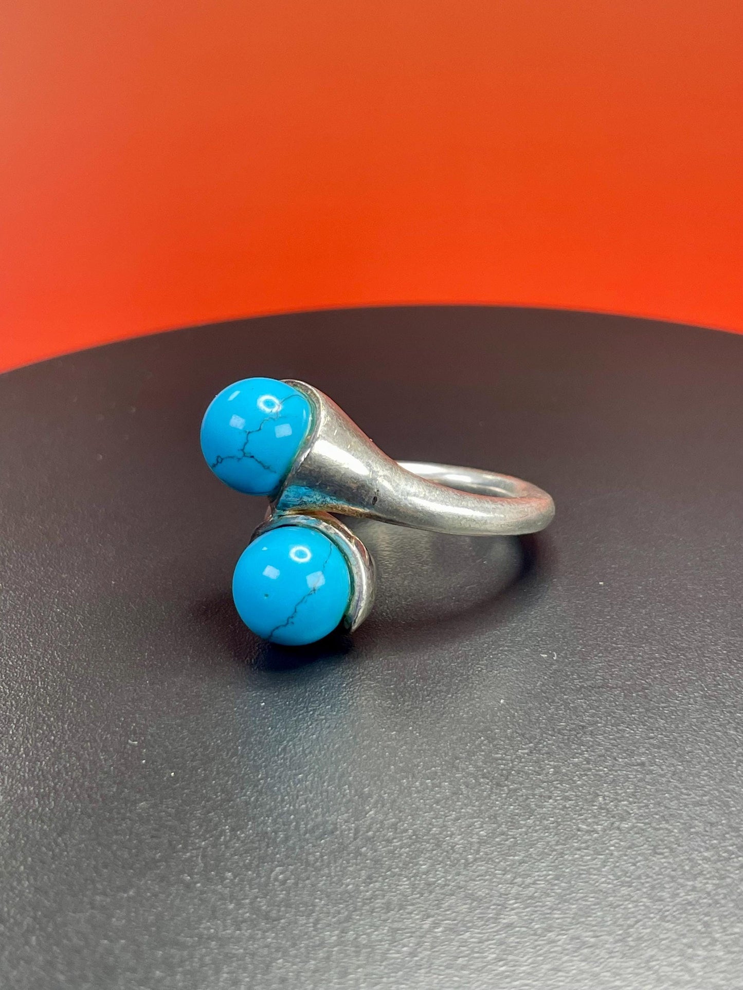 Lovely Navajo sterling silver and turquoise ring   size 9  shiny and beautiful  amazing value