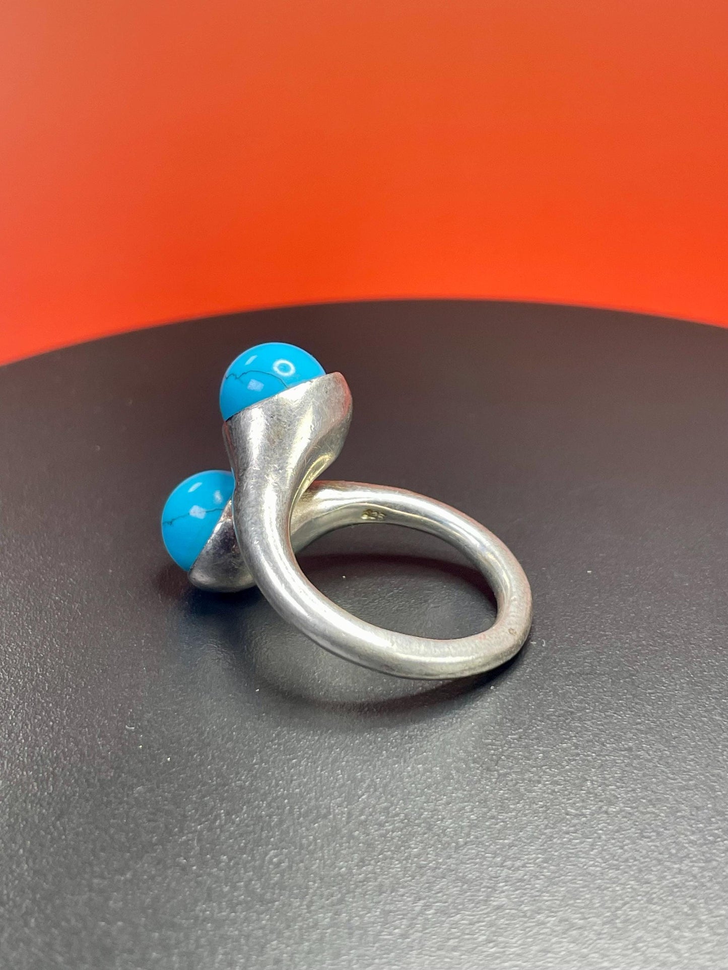 Lovely Navajo sterling silver and turquoise ring   size 9  shiny and beautiful  amazing value