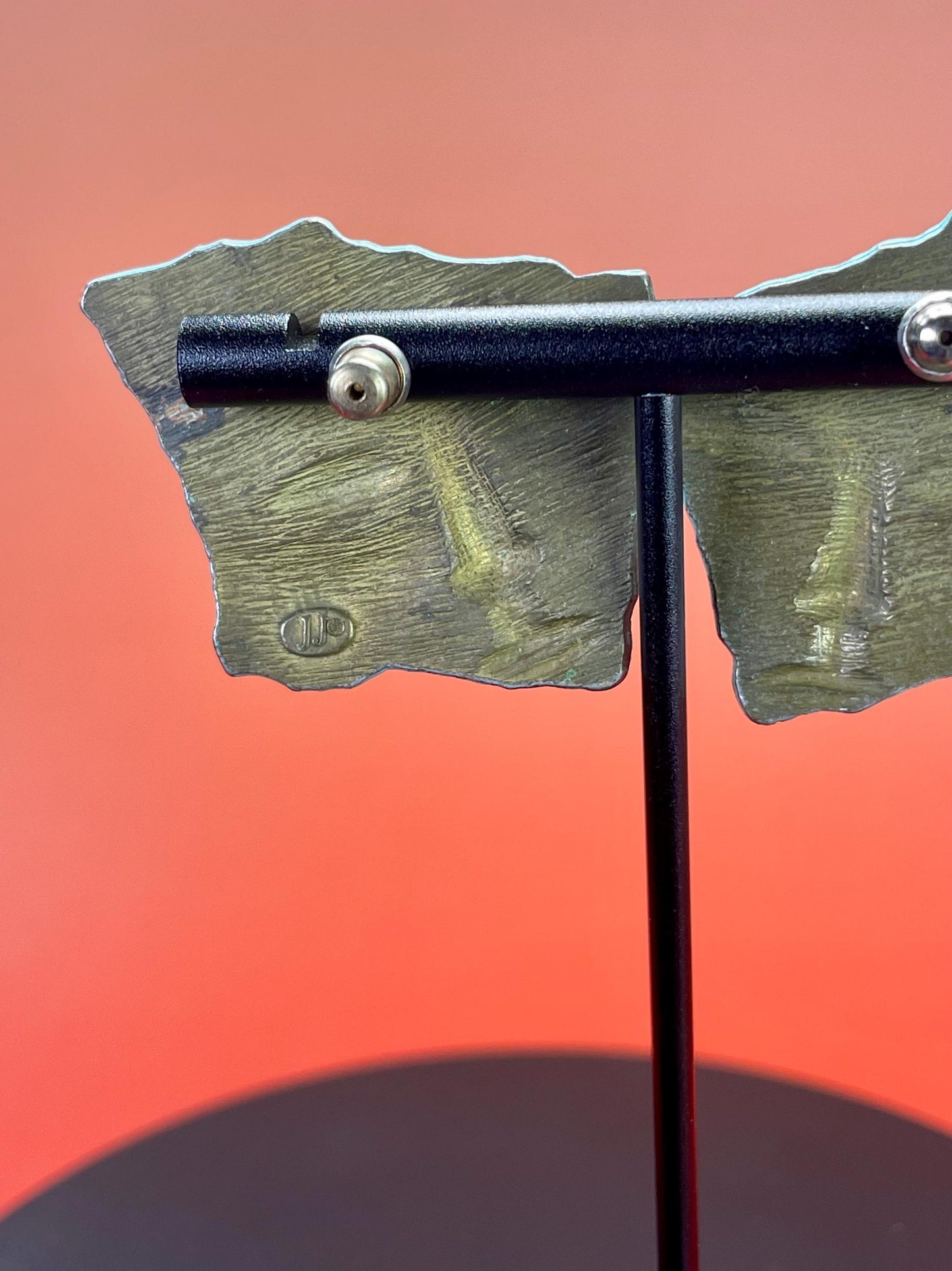 1.25 inch Vintage Bronze Face Design Earrings