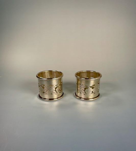 Set of 2 English Silver Plated Napkin Rings