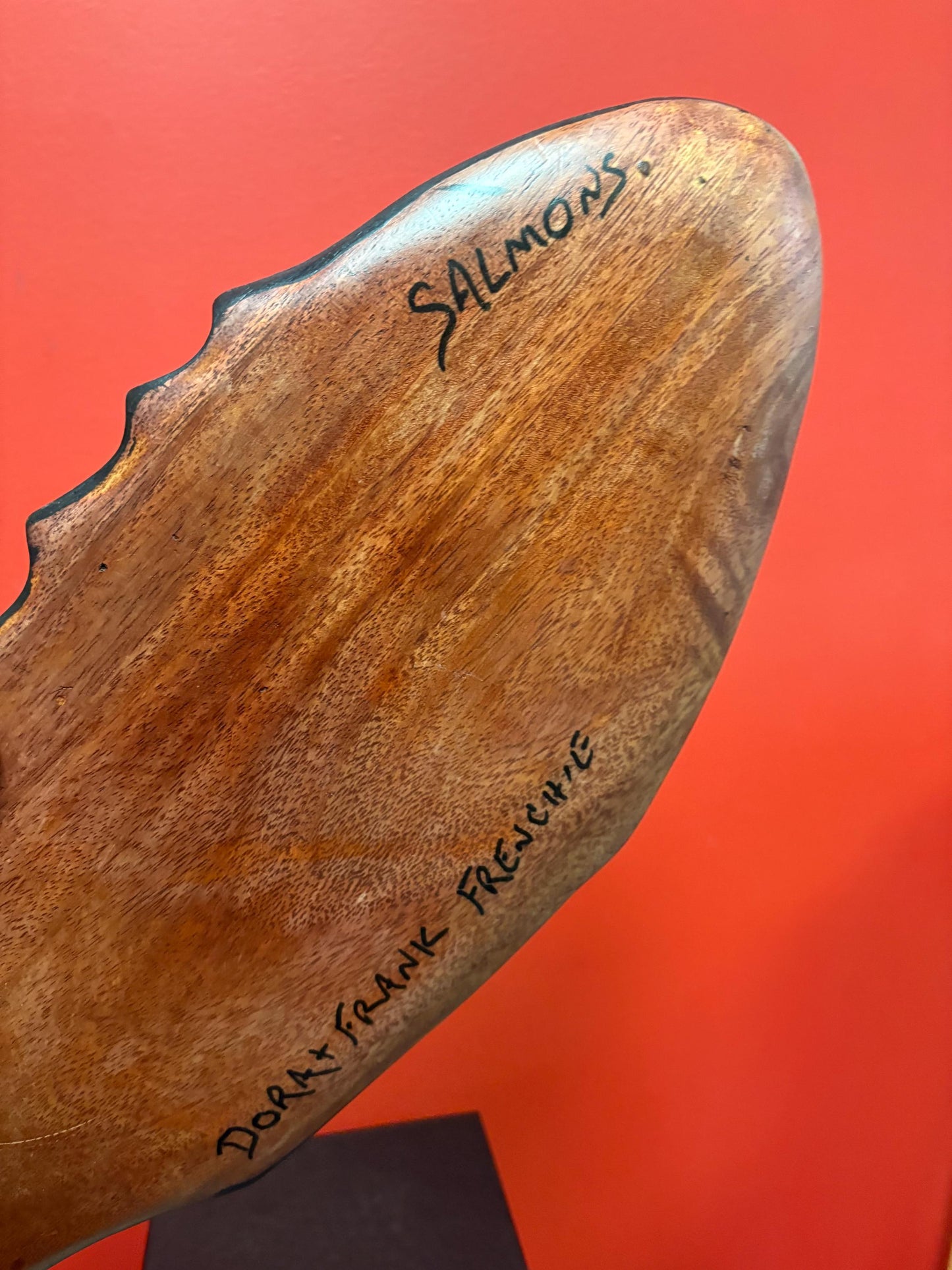 Beautiful Canadian indigenous first nations pacific West Coast Frank and Dora Frenchie salmon shaped feast bowl - 19 x 7 wide A