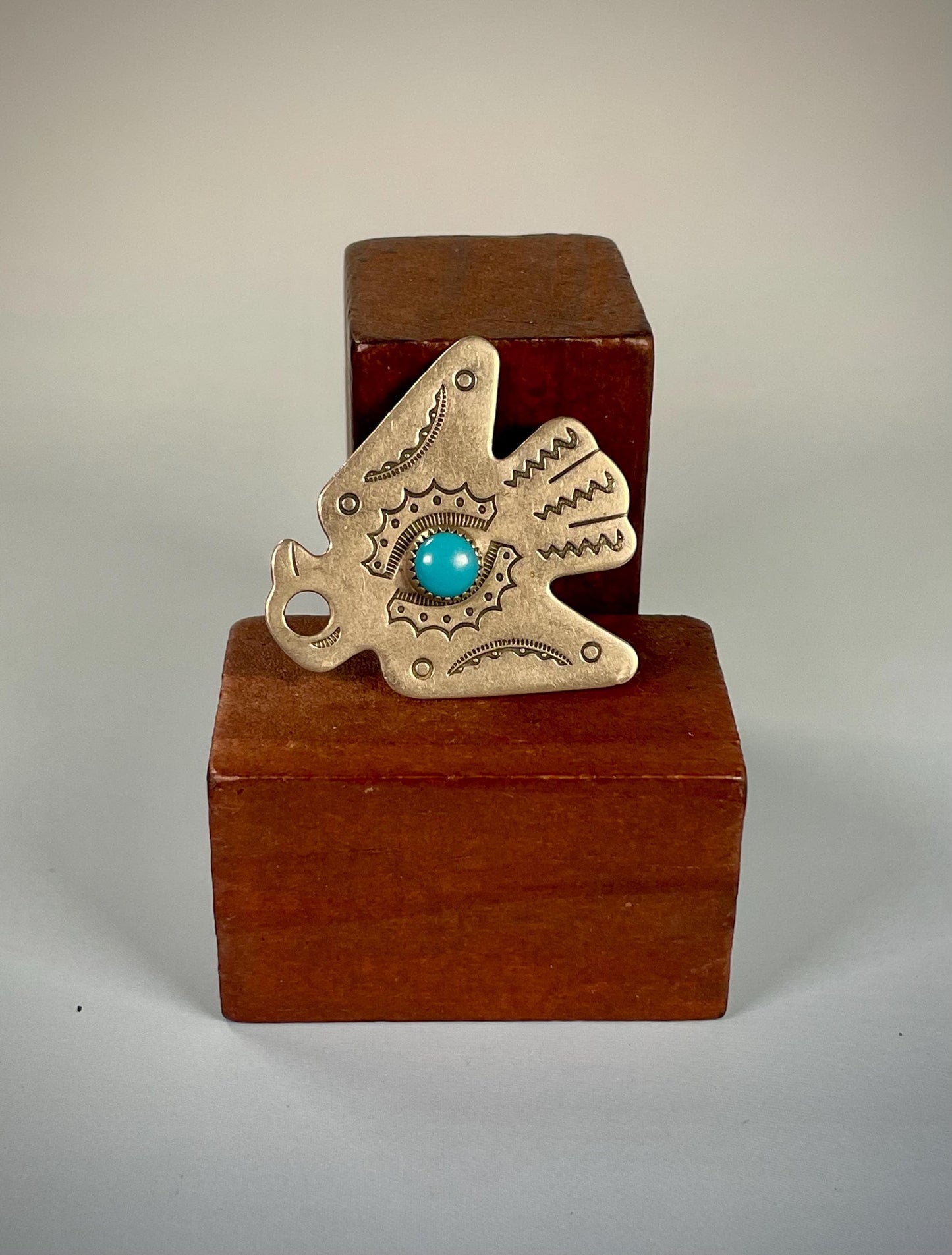 Sterling Silver Navajo Bird Pendant with Turquoise Stone