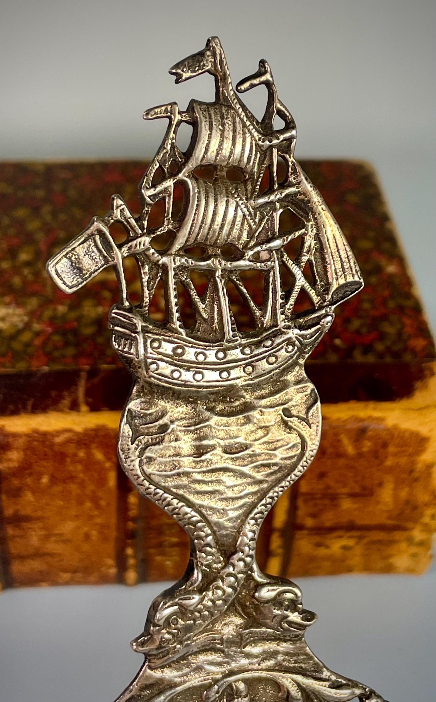 Absolutely Amazing Antique American Sterling Tea Strainer  Nautical Theme