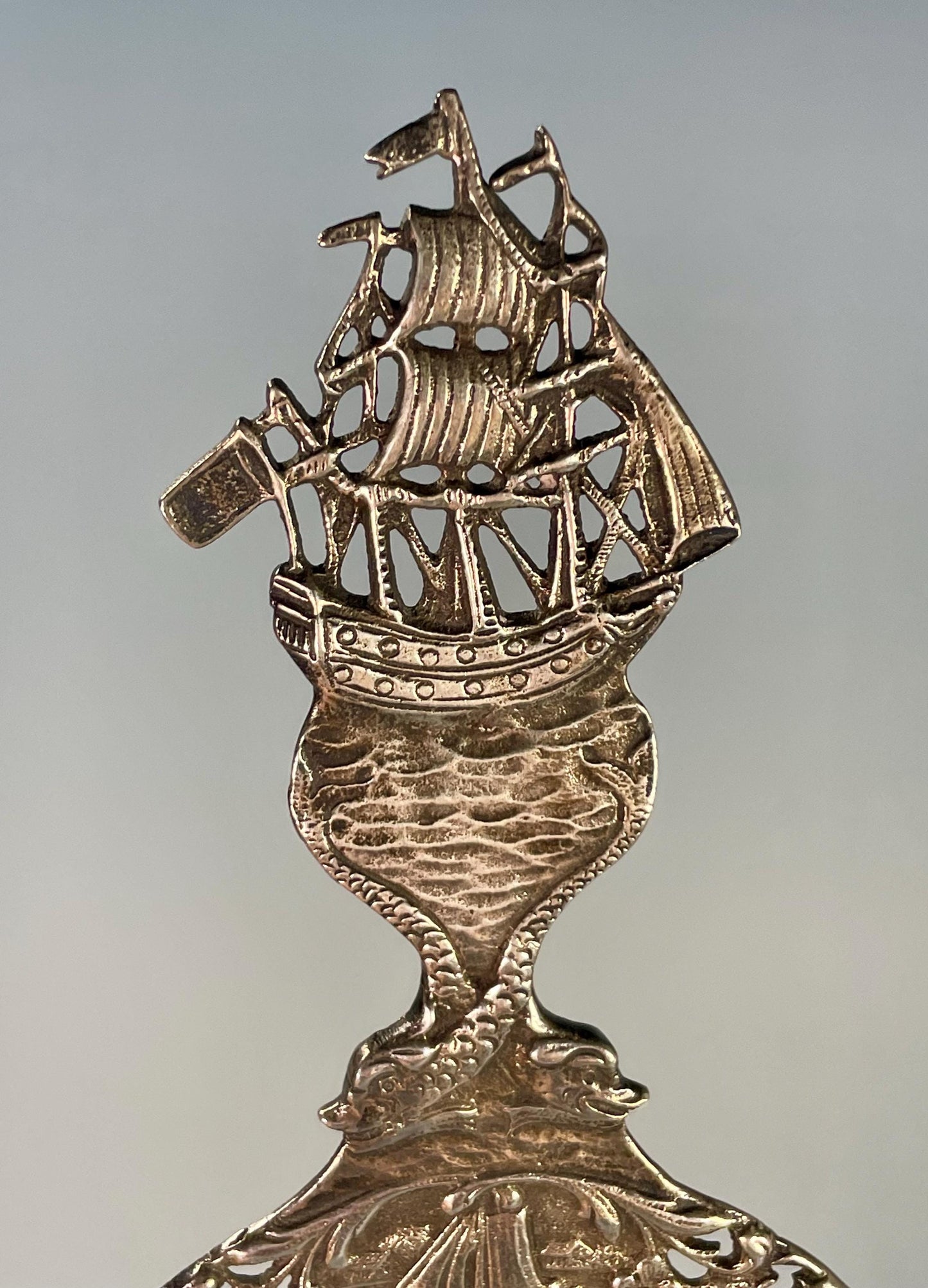 Absolutely Amazing Antique American Sterling Tea Strainer  Nautical Theme