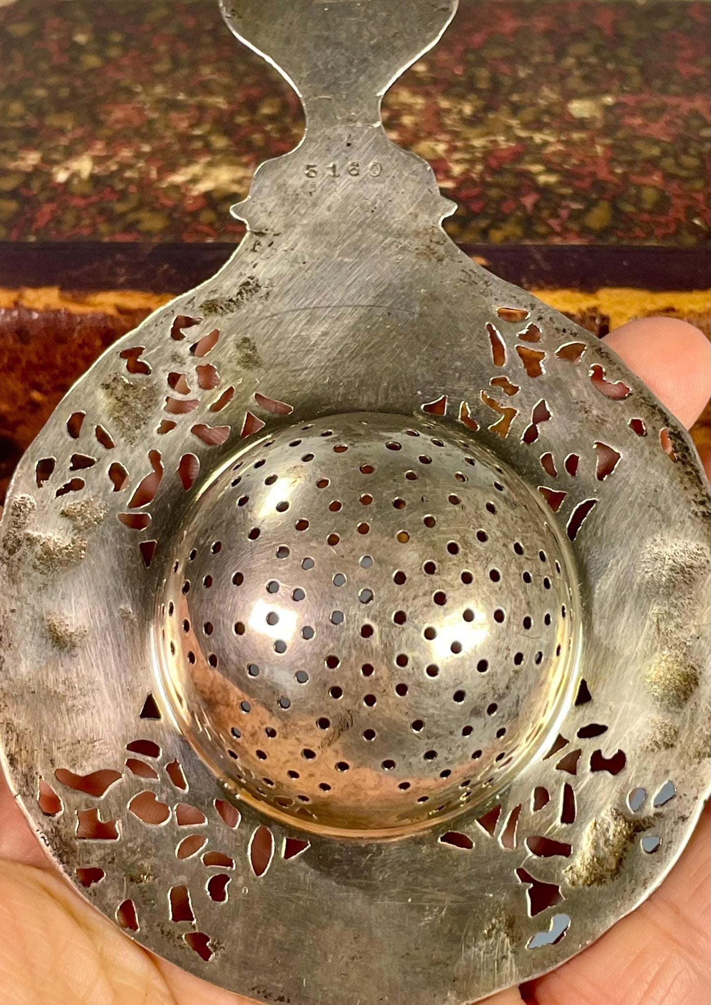 Absolutely Amazing Antique American Sterling Tea Strainer  Nautical Theme