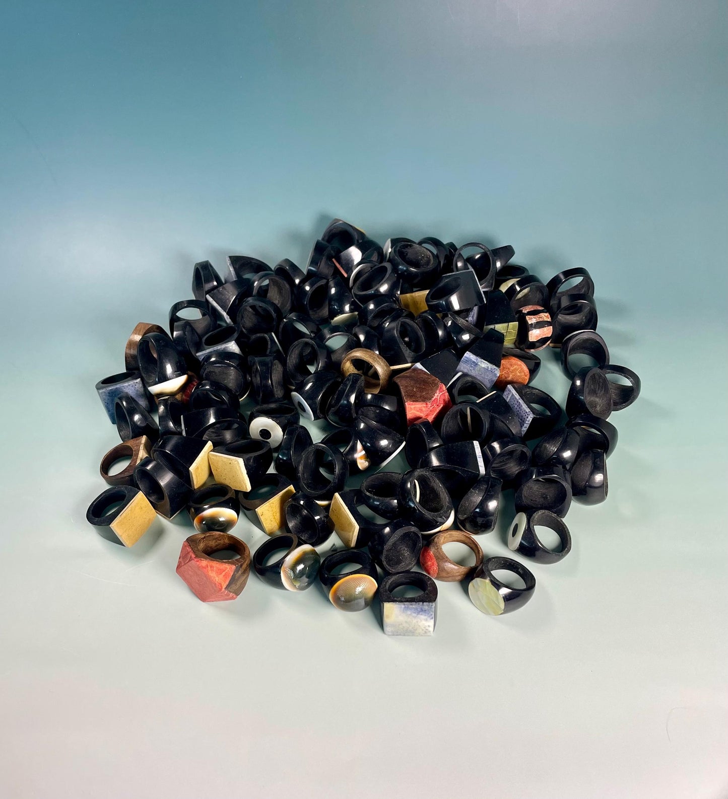 Lot of Approximately 100 Thai Coconut Rings