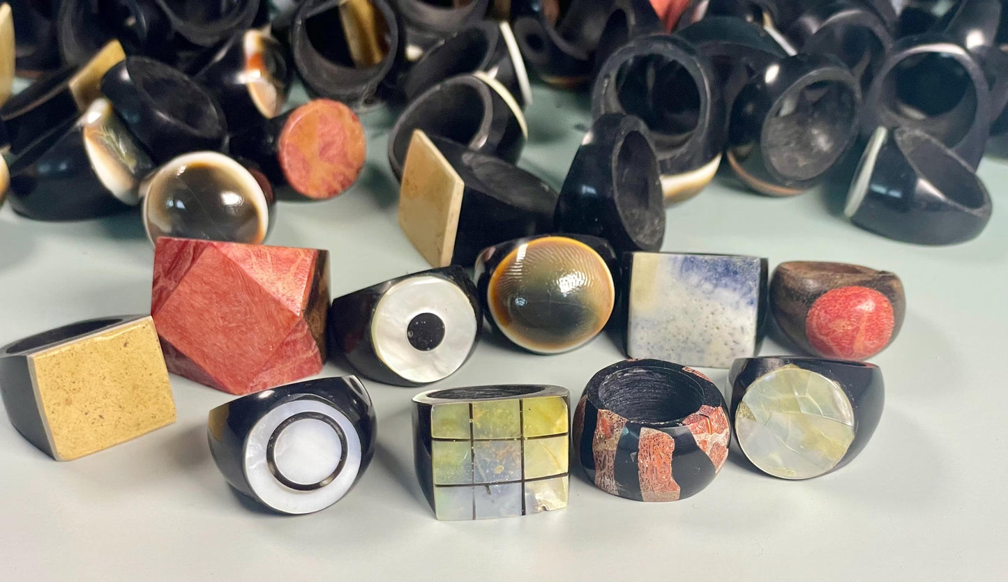 Lot of Approximately 100 Thai Coconut Rings