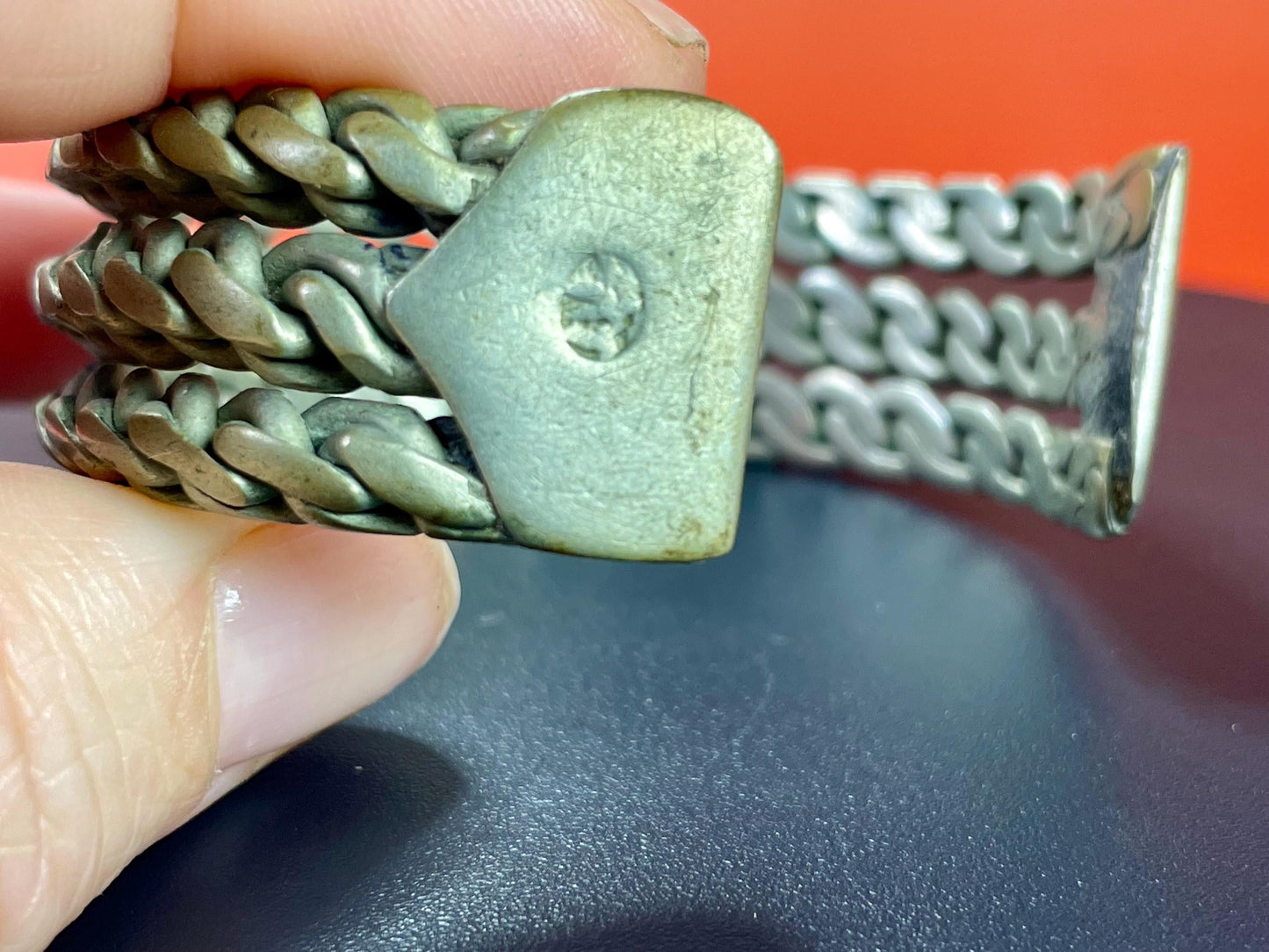 2.25 inch Detailed untested silver Large cuff bracelet