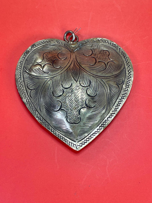 Fabulous 2.5 inch Metal Heart pendant  Stunning piece and perfect for a gift