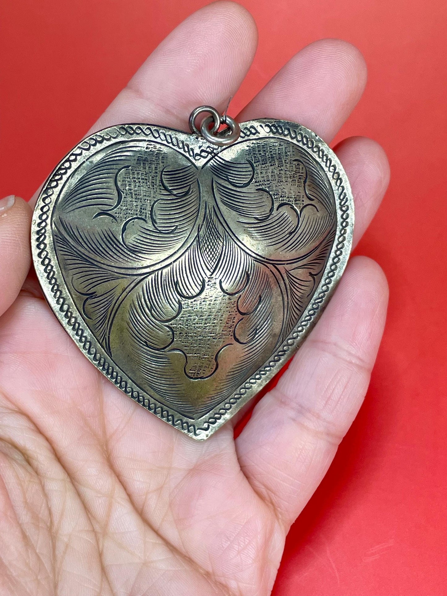 Fabulous 2.5 inch Metal Heart pendant  Stunning piece and perfect for a gift