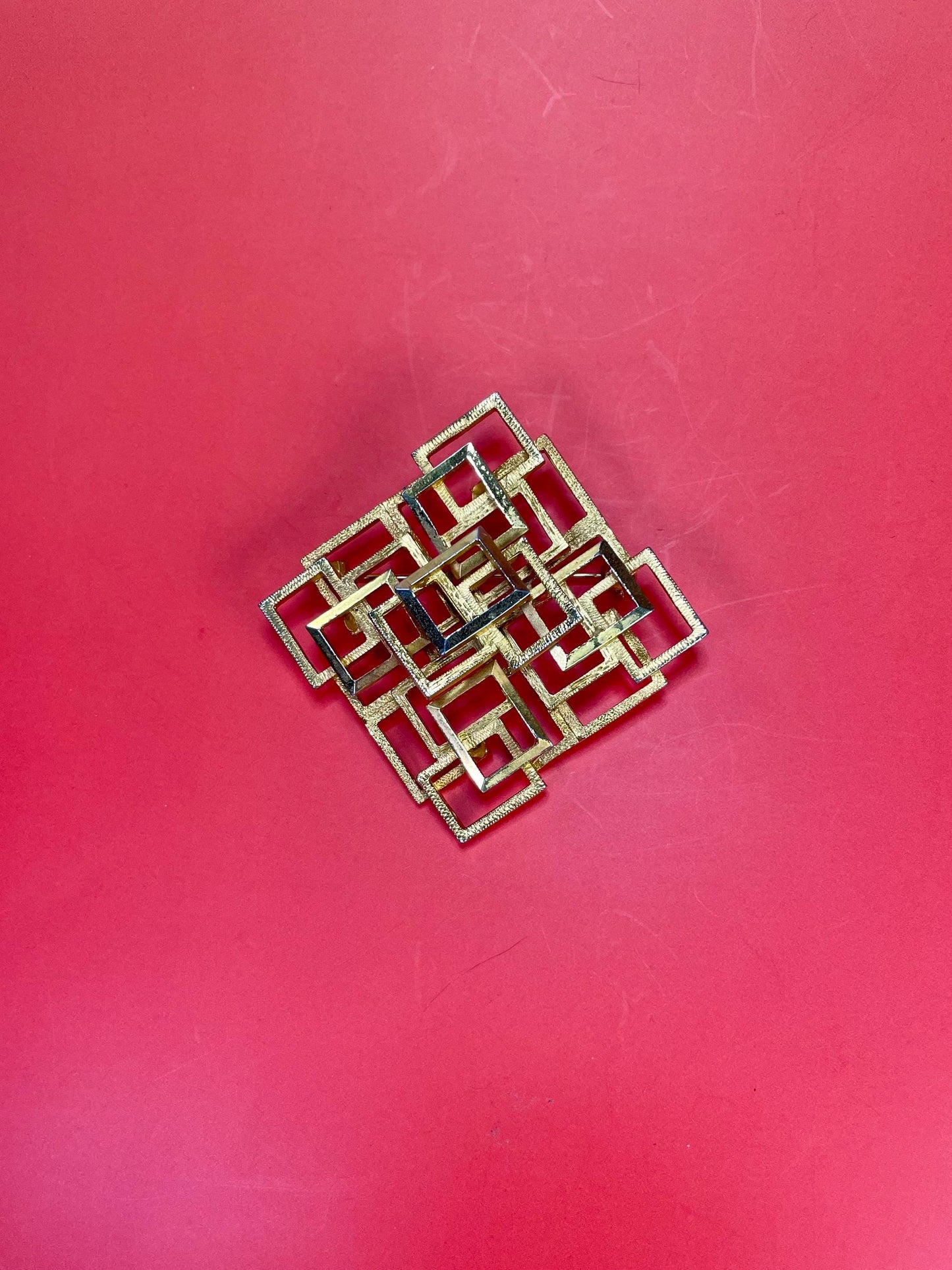 Approximately 2.5 inch Cool Brutalist Brooch