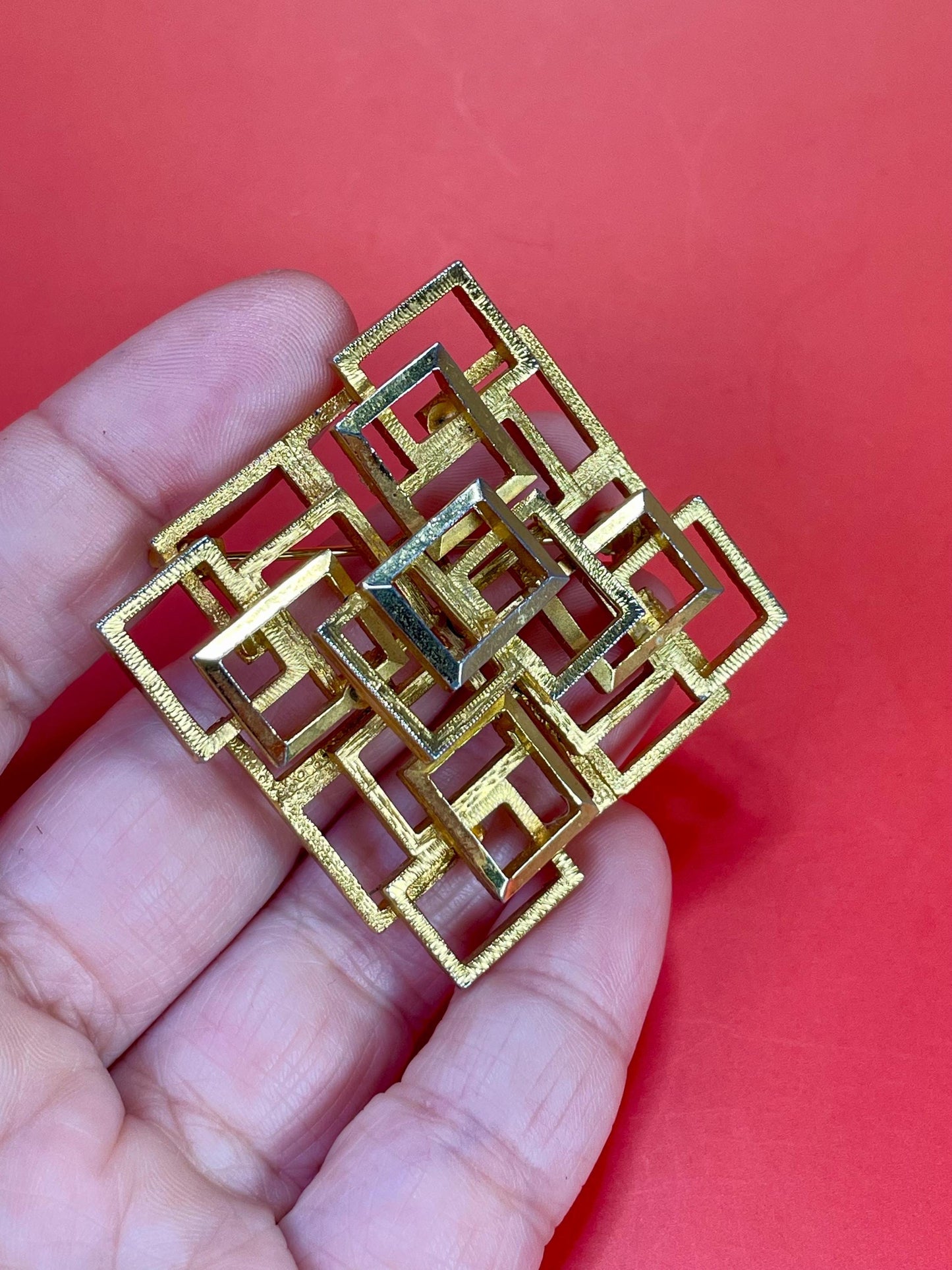 Approximately 2.5 inch Cool Brutalist Brooch