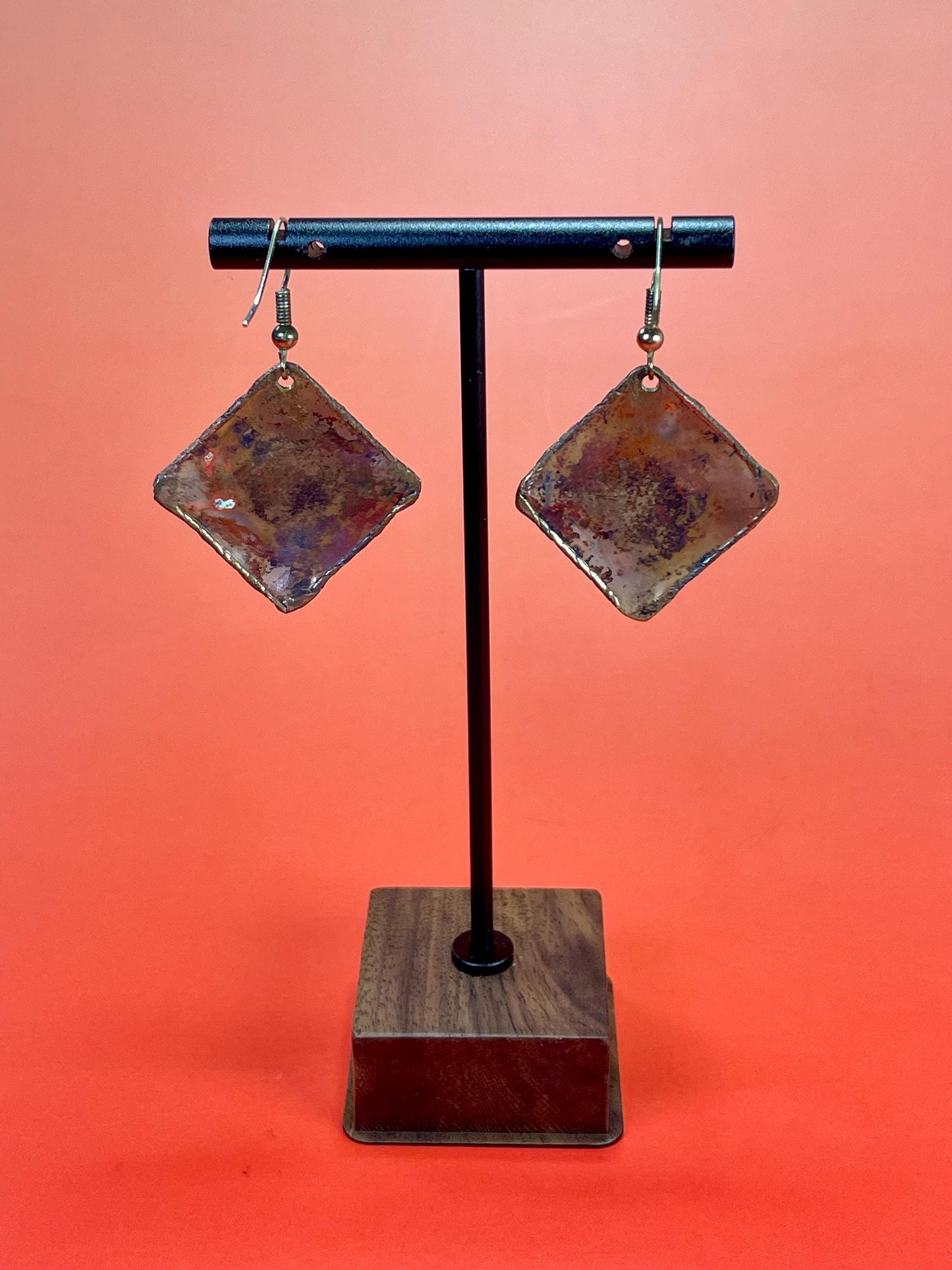 Handcrafted Copper & Gold Geometric Earrings