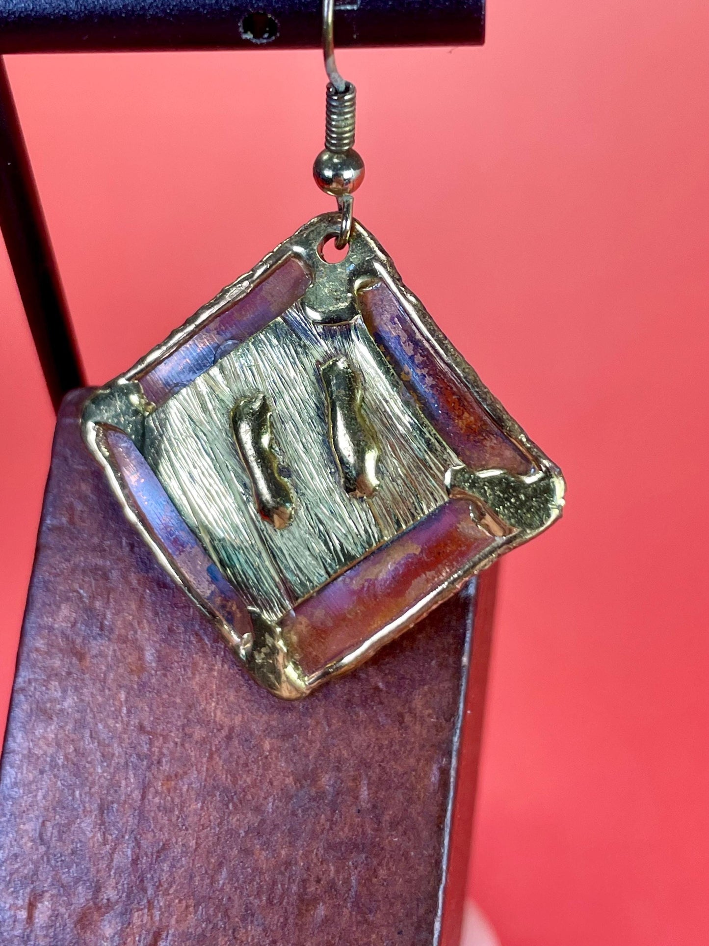 Handcrafted Copper & Gold Geometric Earrings